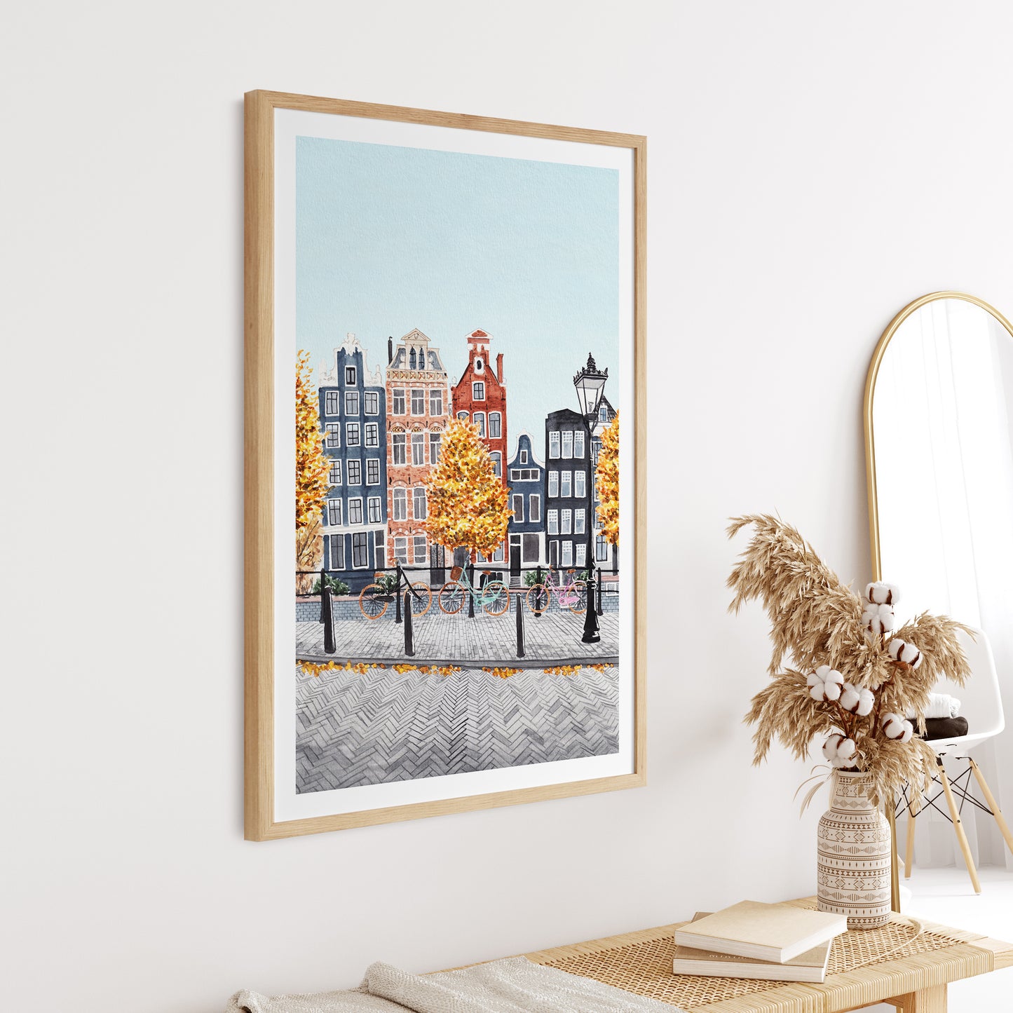 Amsterdam watercolor fall decor - NorrskenArt