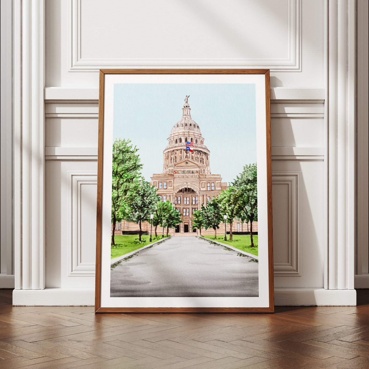 Austin Texas watercolor art print - NorrskenArt