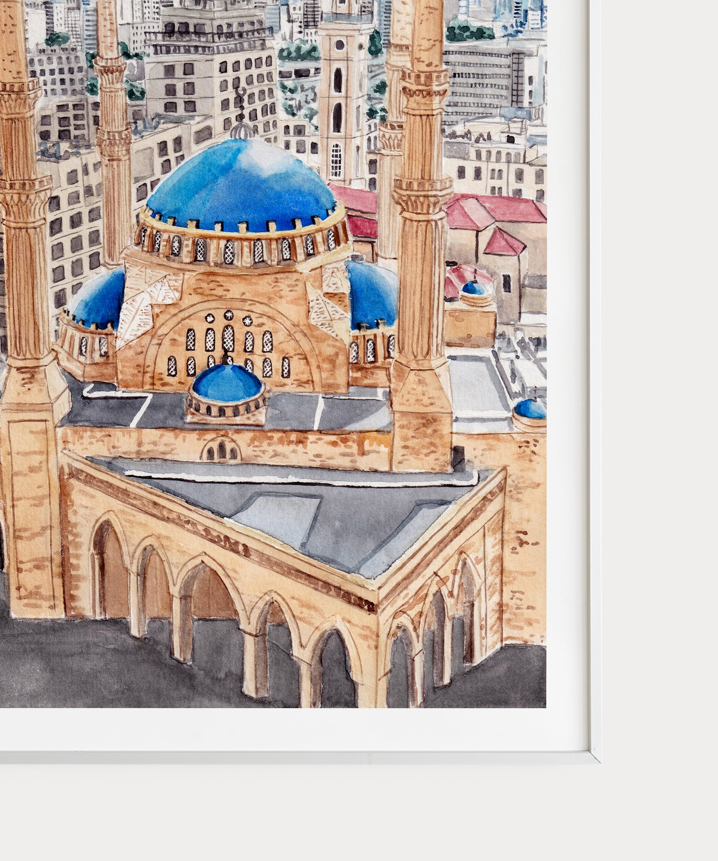 Beirut watercolor painting - NorrskenArt