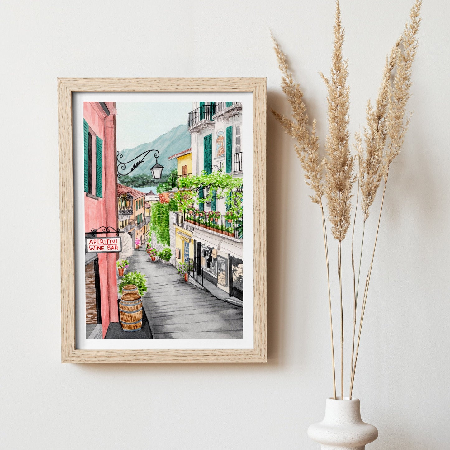 Bellagio Italian Landscape - Watercolor Art Print