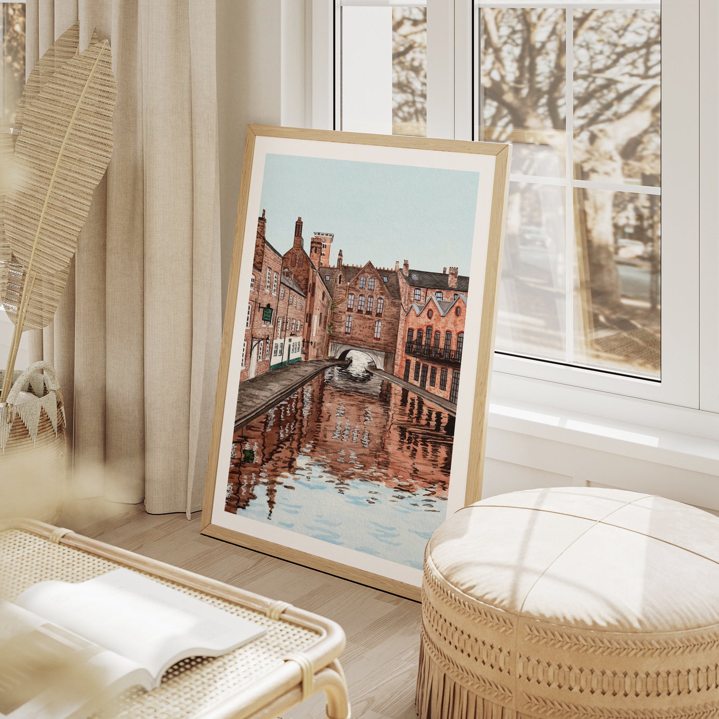 Birmingham England Watercolor Print, Watercolor Painting, Birmingham Cityscape, UK Wall Decor