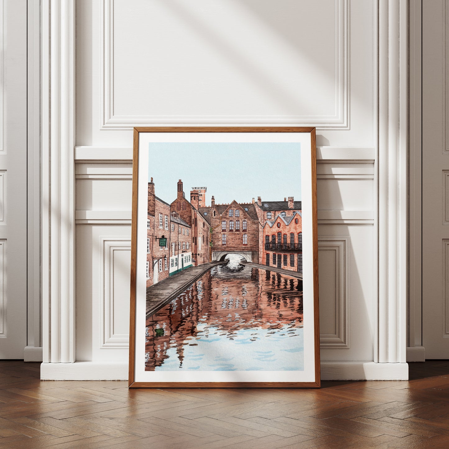 Birmingham England Watercolor Print, Watercolor Painting, Birmingham Cityscape, UK Wall Decor