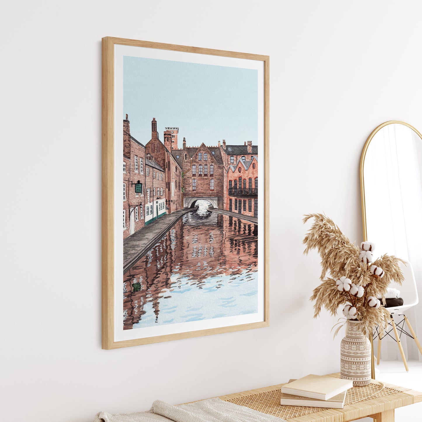 Birmingham England Watercolor Print, Watercolor Painting, Birmingham Cityscape, UK Wall Decor