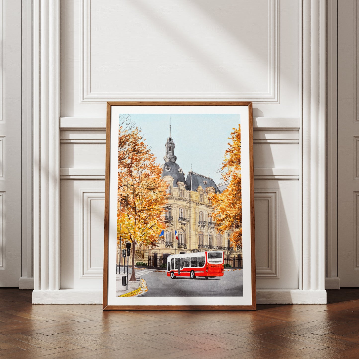 Buenos Aires Autumn Watercolor Art - NorrskenArt