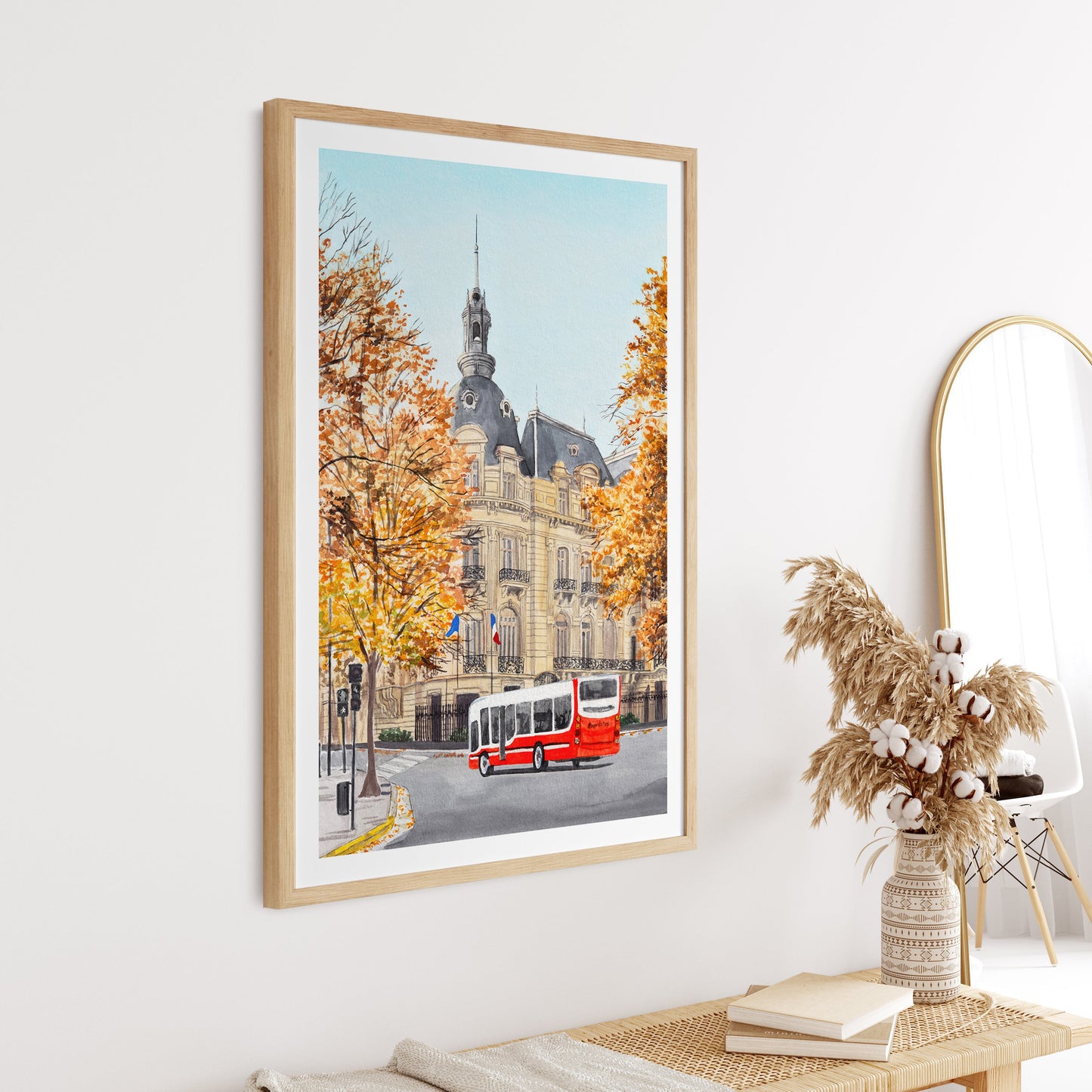 Buenos Aires Fall Watercolor Cityscape - NorrskenArt