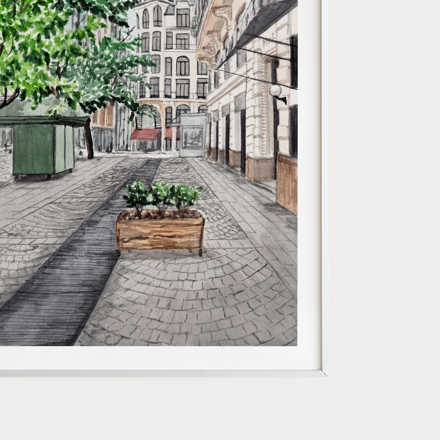 Buenos Aires Watercolor Urban Painting - NorrskenArt