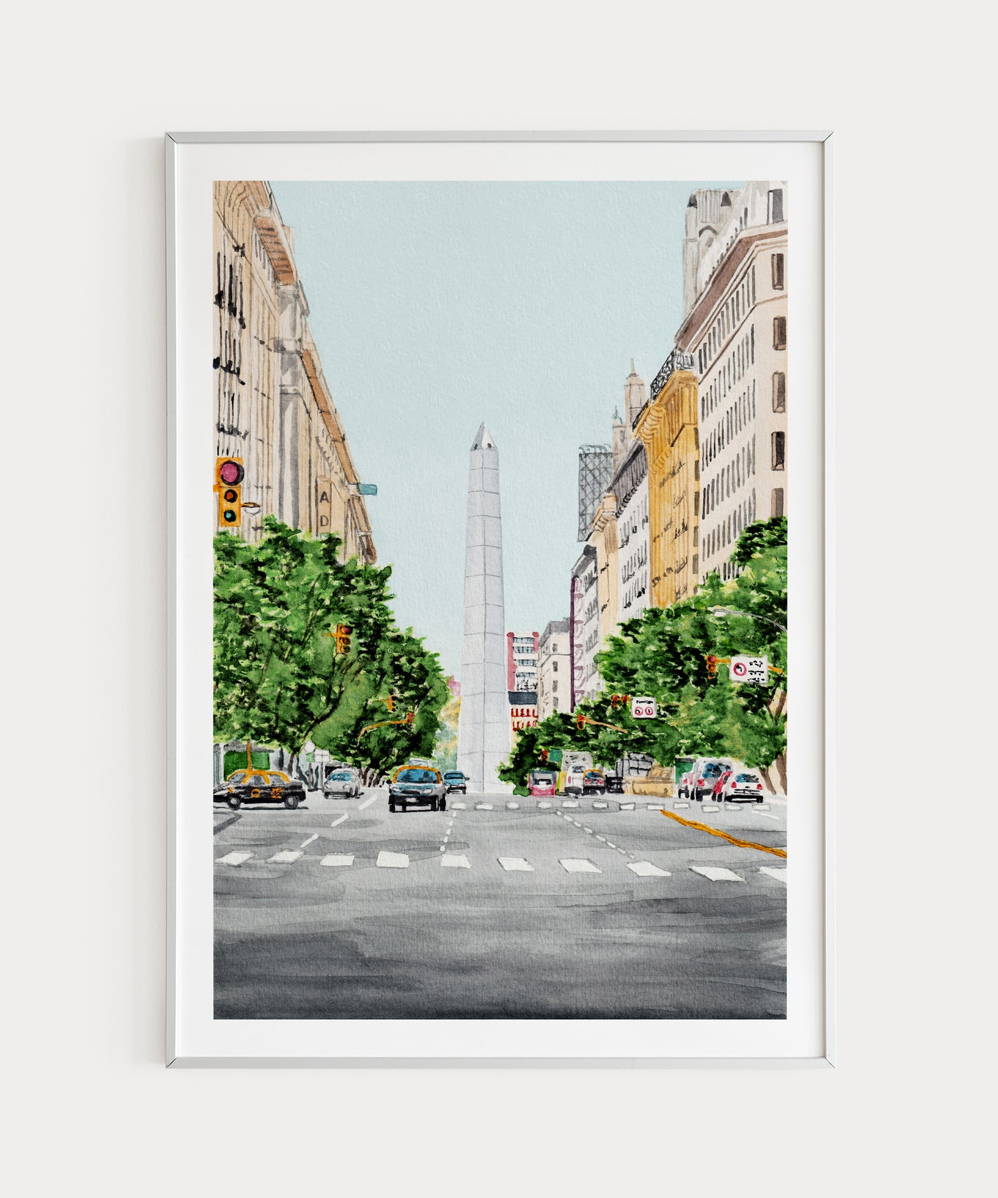 Buenos Aires ciudad en acuarela