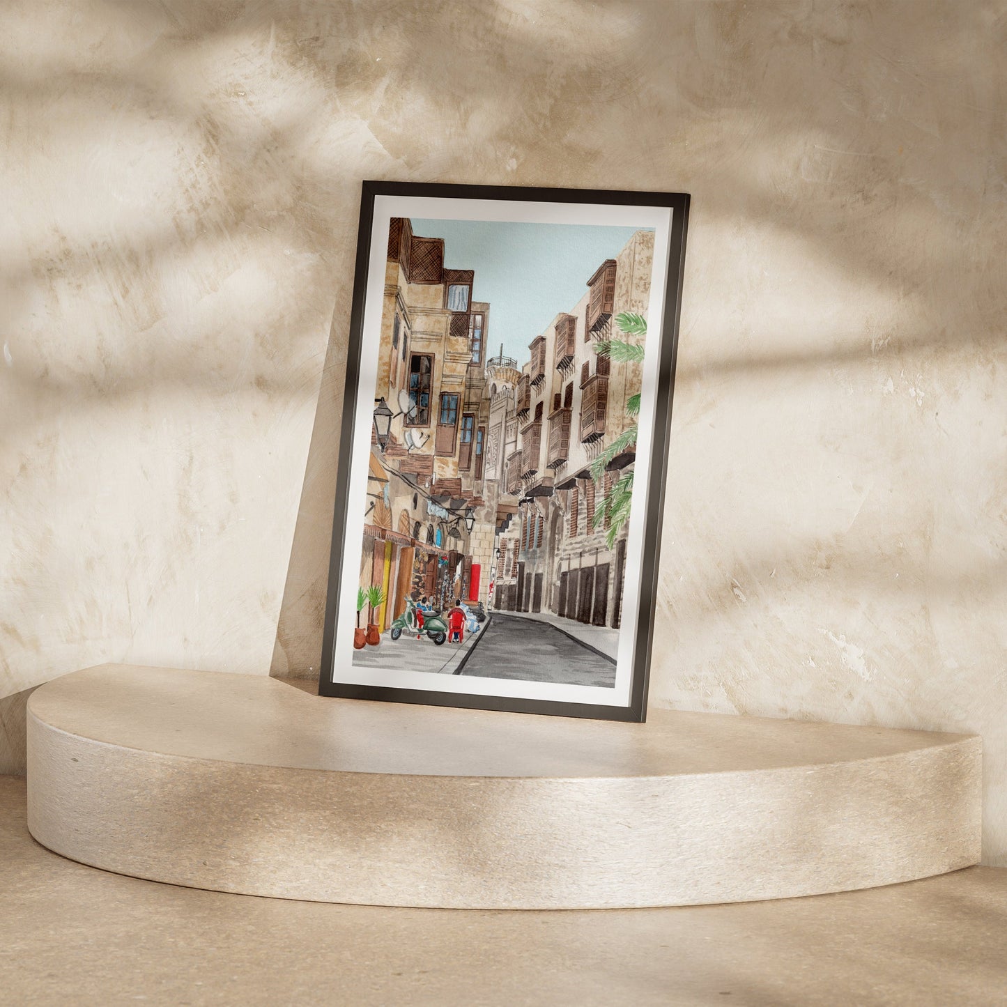 Cairo Wall Art Watercolor Cityscape - Egyptian Art