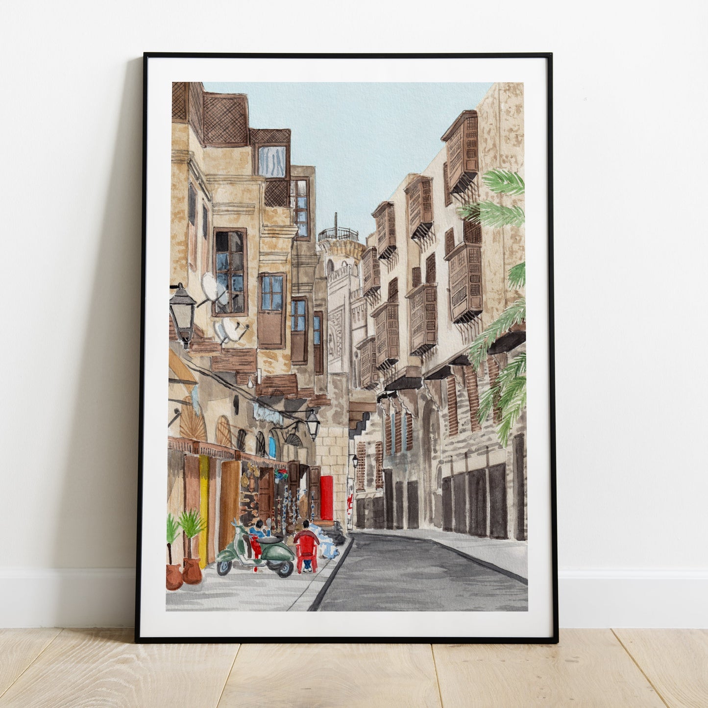 Cairo Egypt Wall Art - Watercolor Painting - NorrskenArt