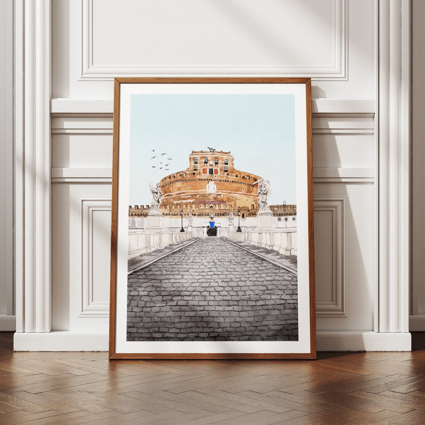 Castel Sant'Angelo Rome Watercolor Wall Decor - NorrskenArt