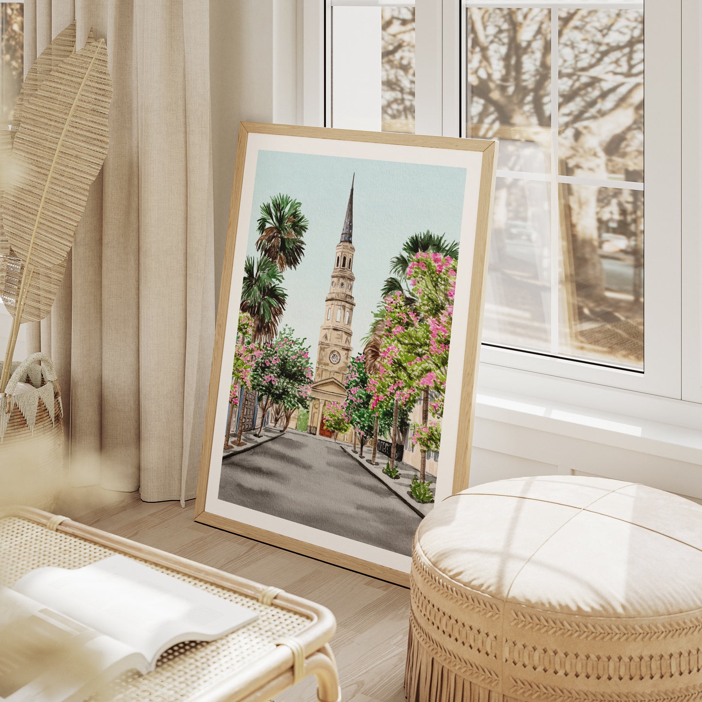 Charleston South Carolina Watercolor Art Print, Charleston Cityscape, South Carolina Travel Art