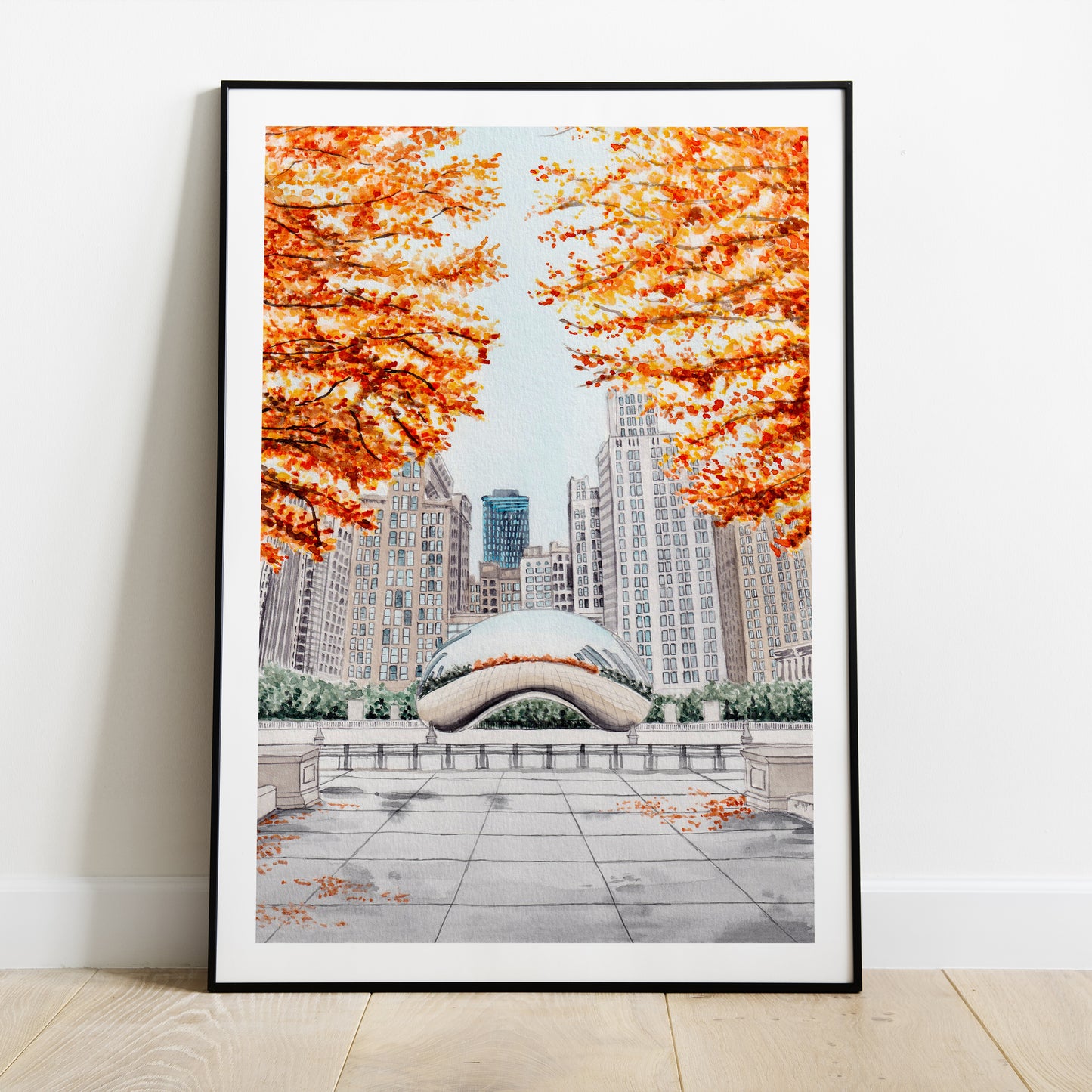 Chicago The Bean cityscape - NorrskenArt
