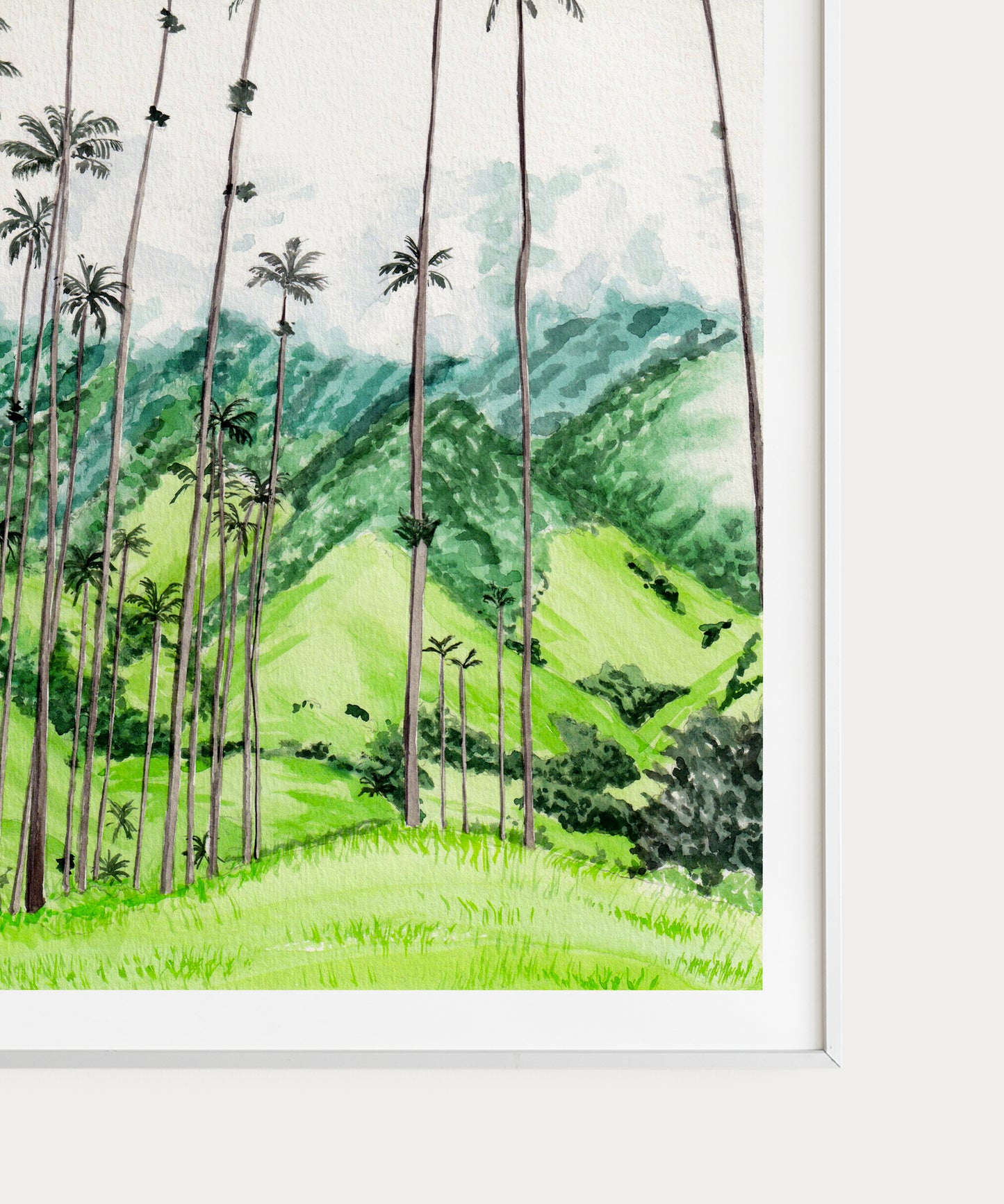 Cocora Valley Watercolor Print - Printable Digital Art - NorrskenArt