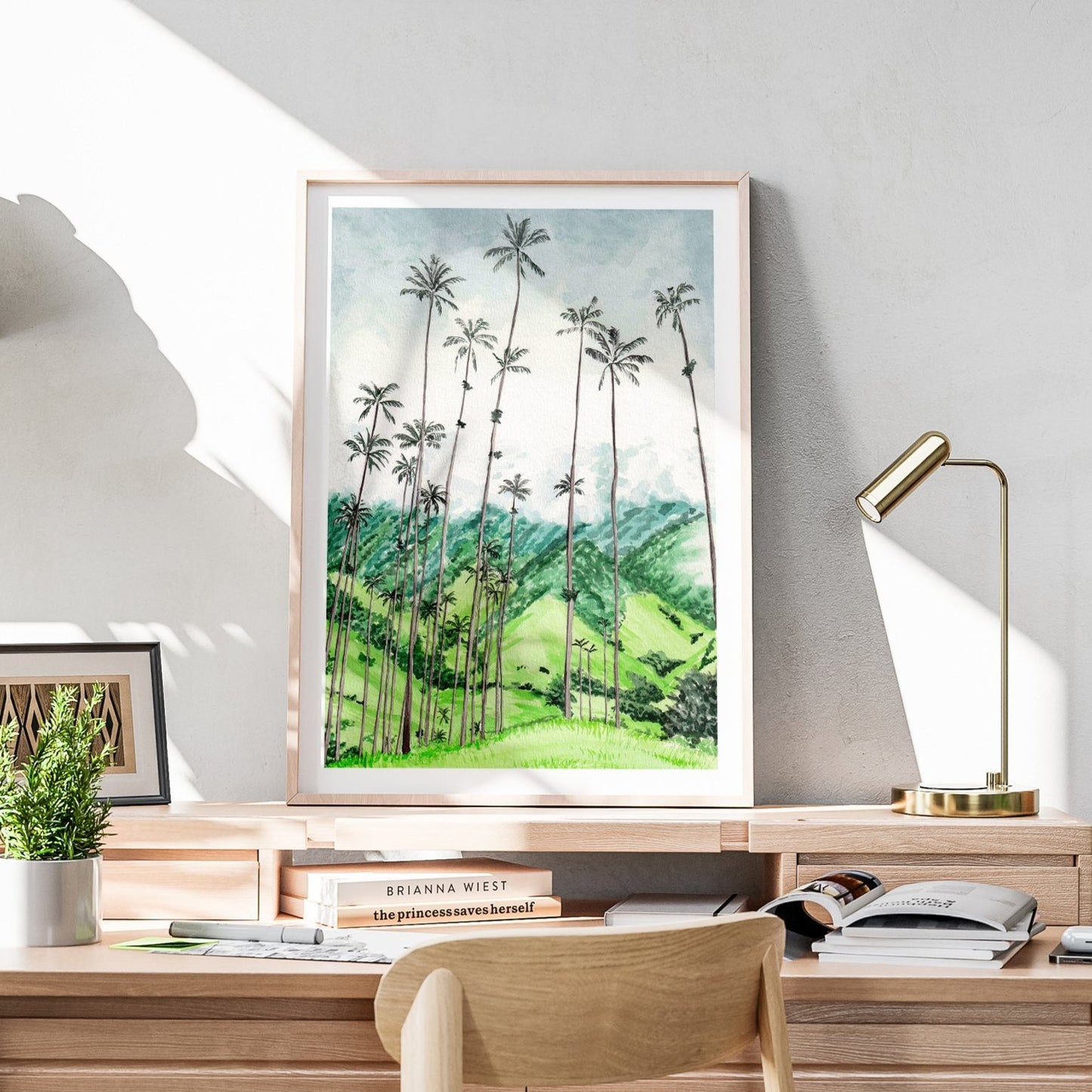Cocora Valley Watercolor Print - Printable Digital Art - NorrskenArt
