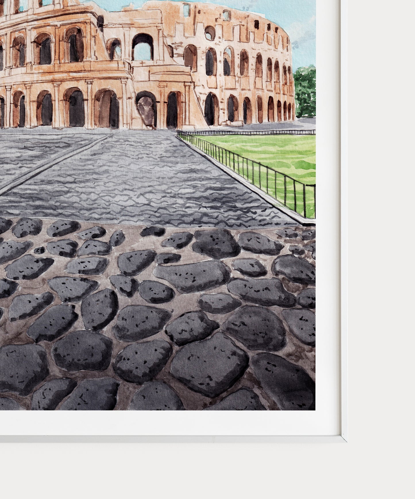 Impresión artística en acuarela del Coliseo de Roma | Monumento emblemático de Italia | Regalo de viaje