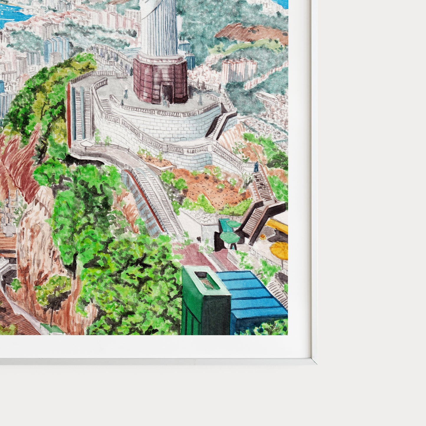 Christ the Redeemer Rio Brazil Watercolor Art Print | Brazilian Landmark | Rio de Janeiro Cityscape | Travel Gift | South American Decor