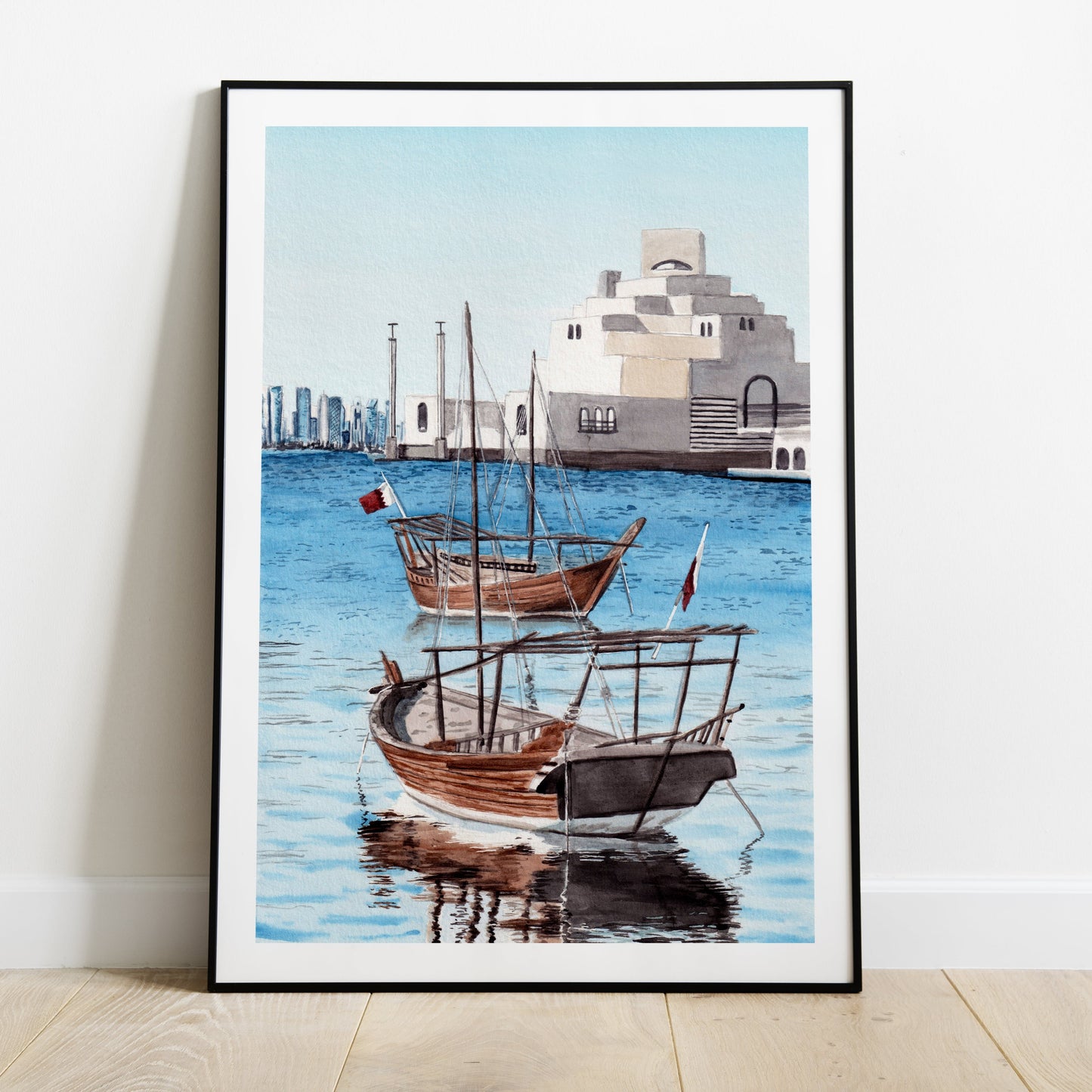 Doha Qatar Watercolor Art Print