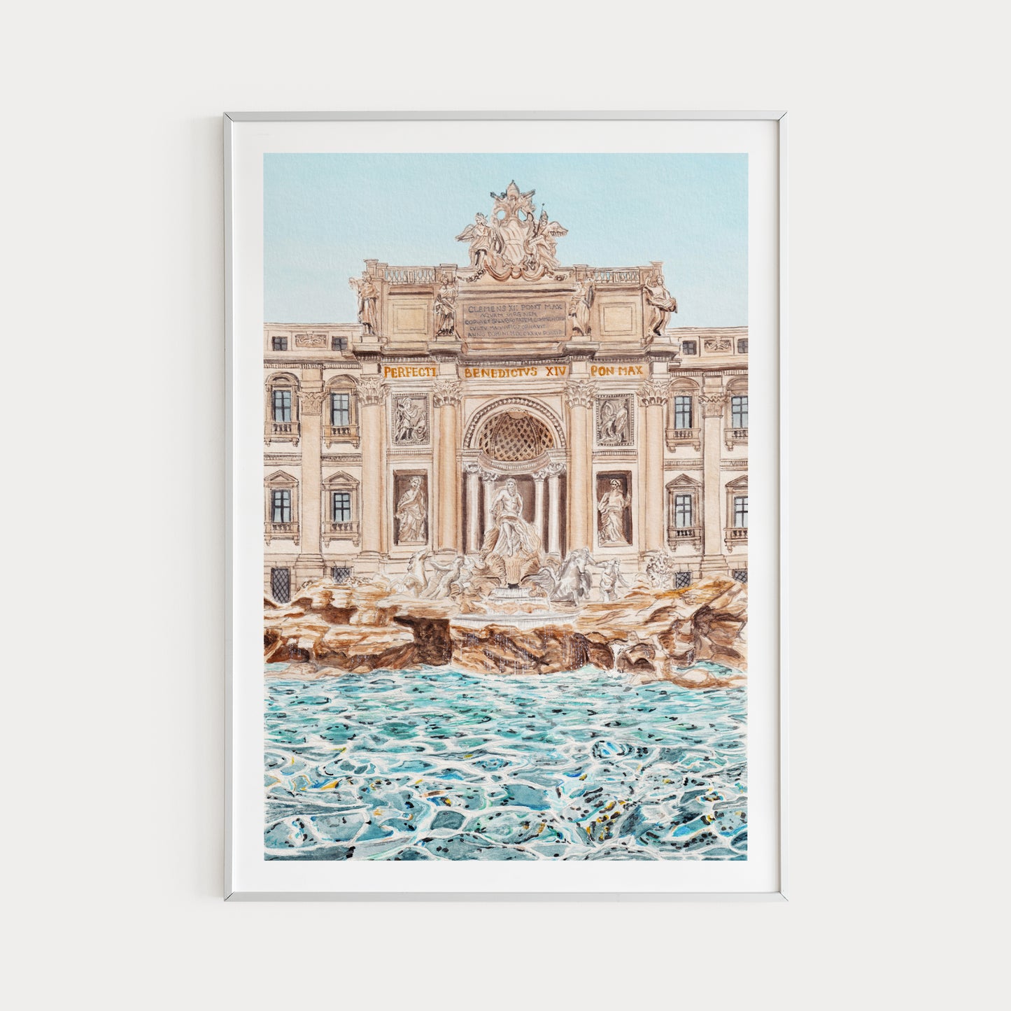 Fontana Di Trevi Art, Rome Cityscape, Italy Wall Decor, Rome Painting