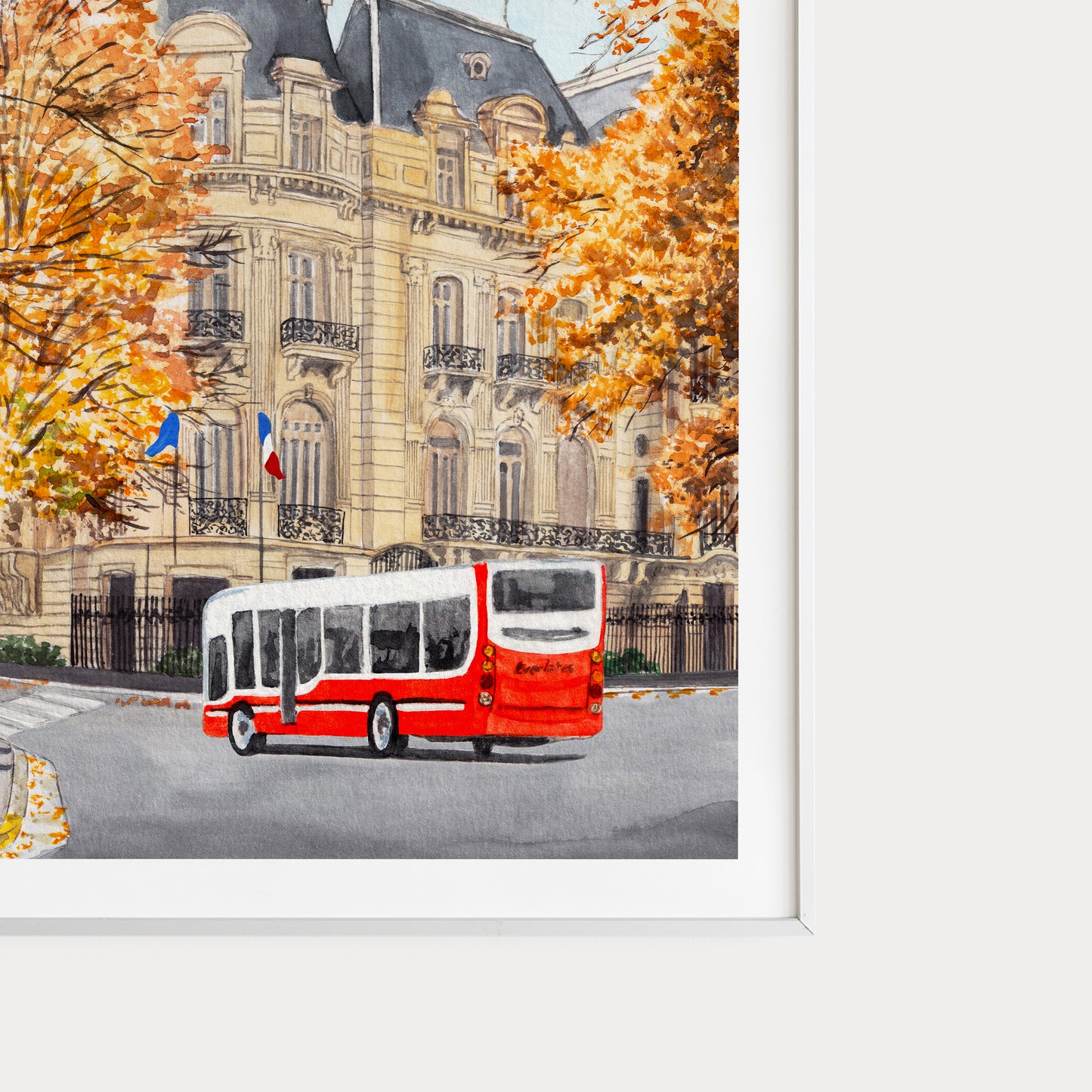 Buenos Aires Autumn Watercolor Wall Art, Buenos Aires Cityscape, Argentina Decor, Buenos Aires Painting, Argentina Art, Travel Gift