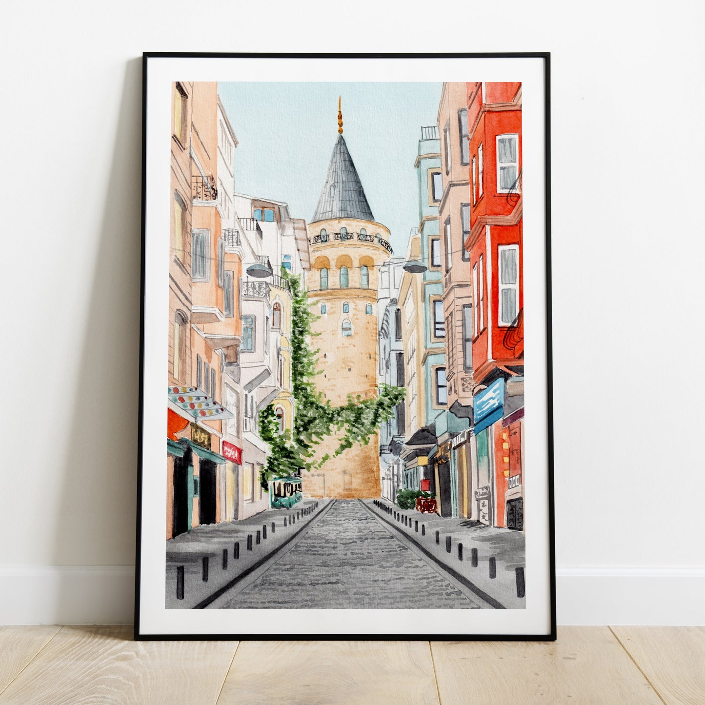 Galata Tower Istanbul Watercolor Art Print Travel Gift