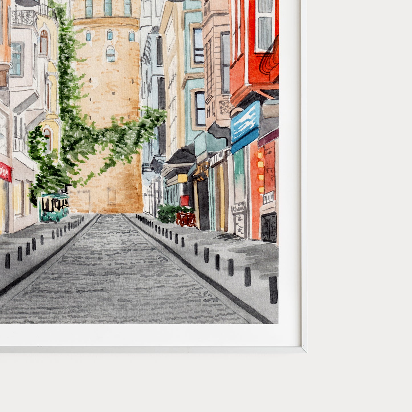 Galata Tower Istanbul Watercolor Art Print, Turkish Landmark, Istanbul Cityscape, Istanbul Printable Art, Travel Gift