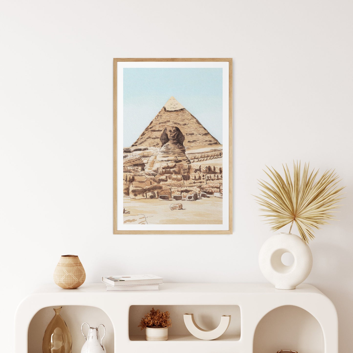 Giza Egypt Wall Decor - Watercolor Painting - NorrskenArt
