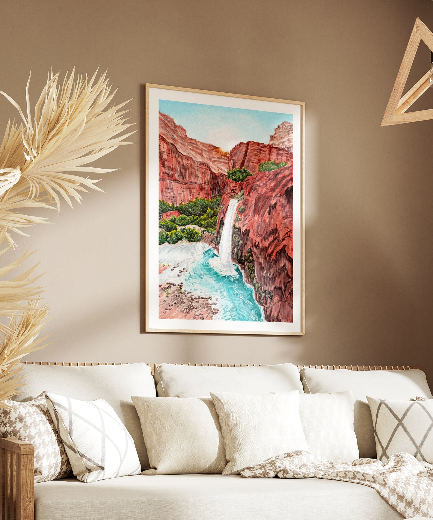 Havasu Falls Arizona watercolor art - NorrskenArt