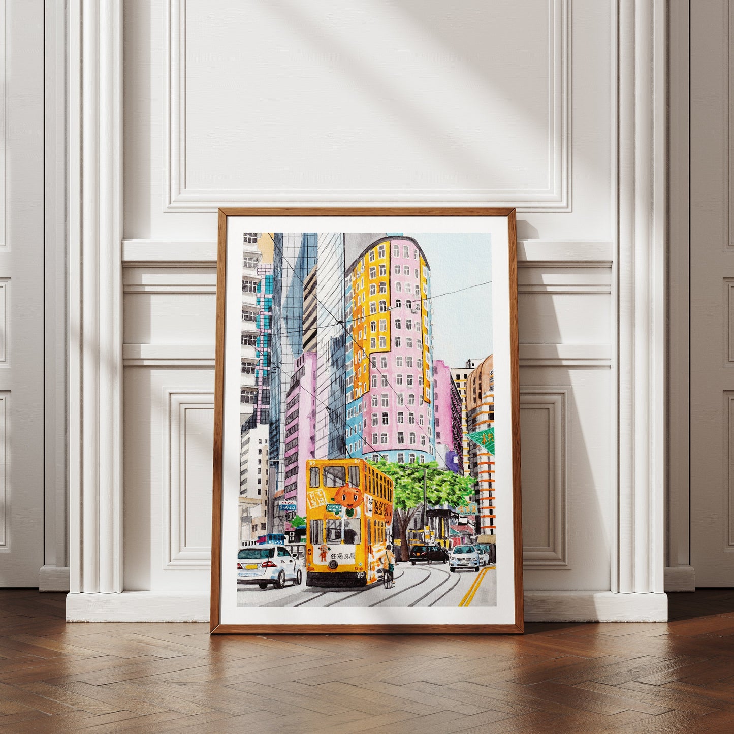 Hong Kong watercolor printable art