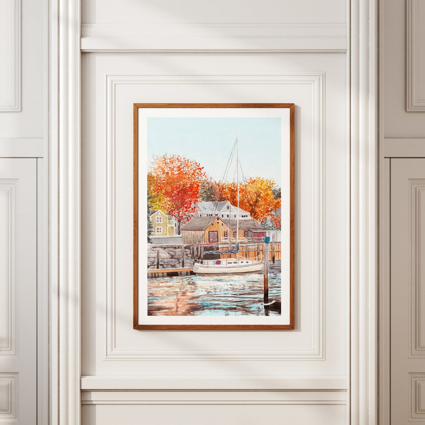 Kennebunkport watercolor wall art - NorrskenArt