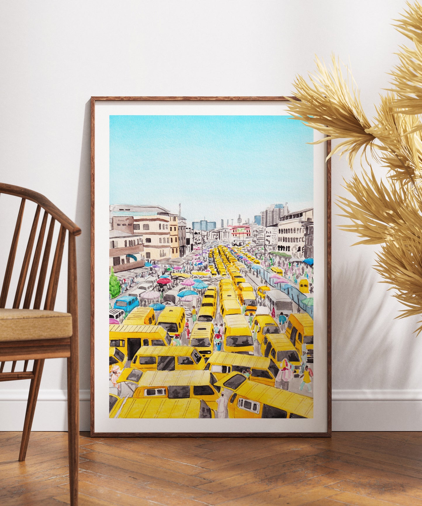 Lagos Watercolor Cityscape - NorrskenArt