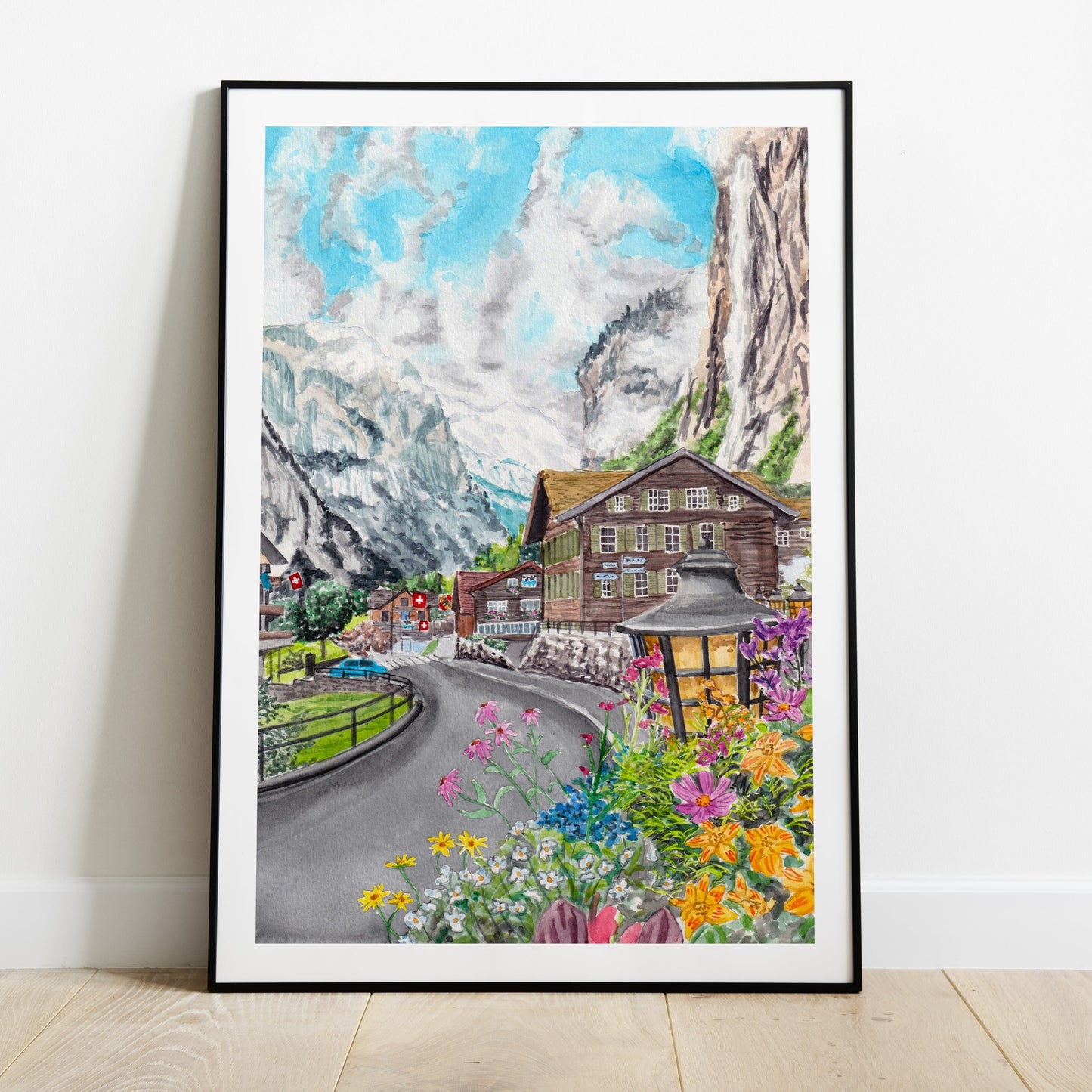 Lauterbrunnen Watercolor Art Print