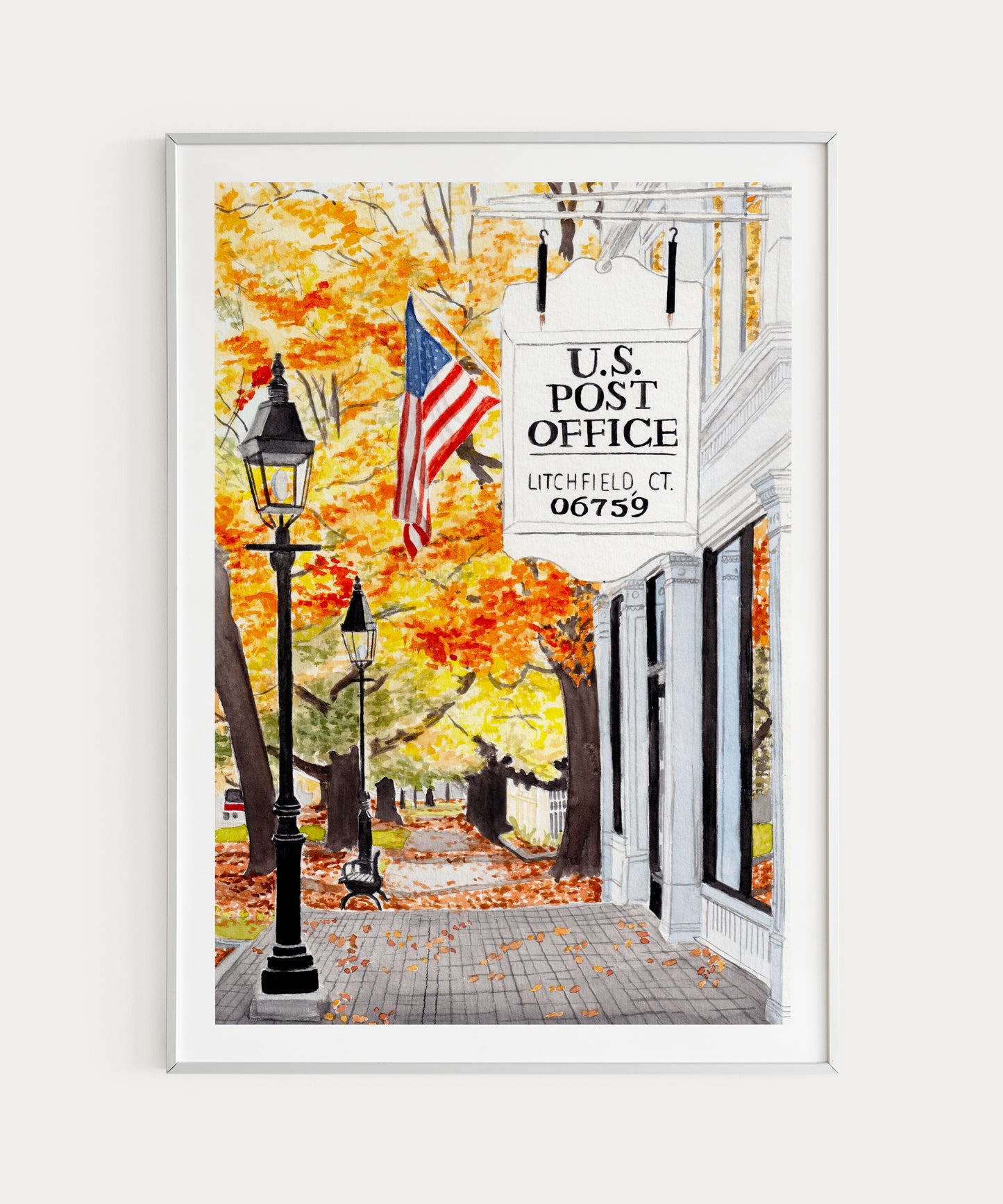 Litchfield watercolor wall art - NorrskenArt
