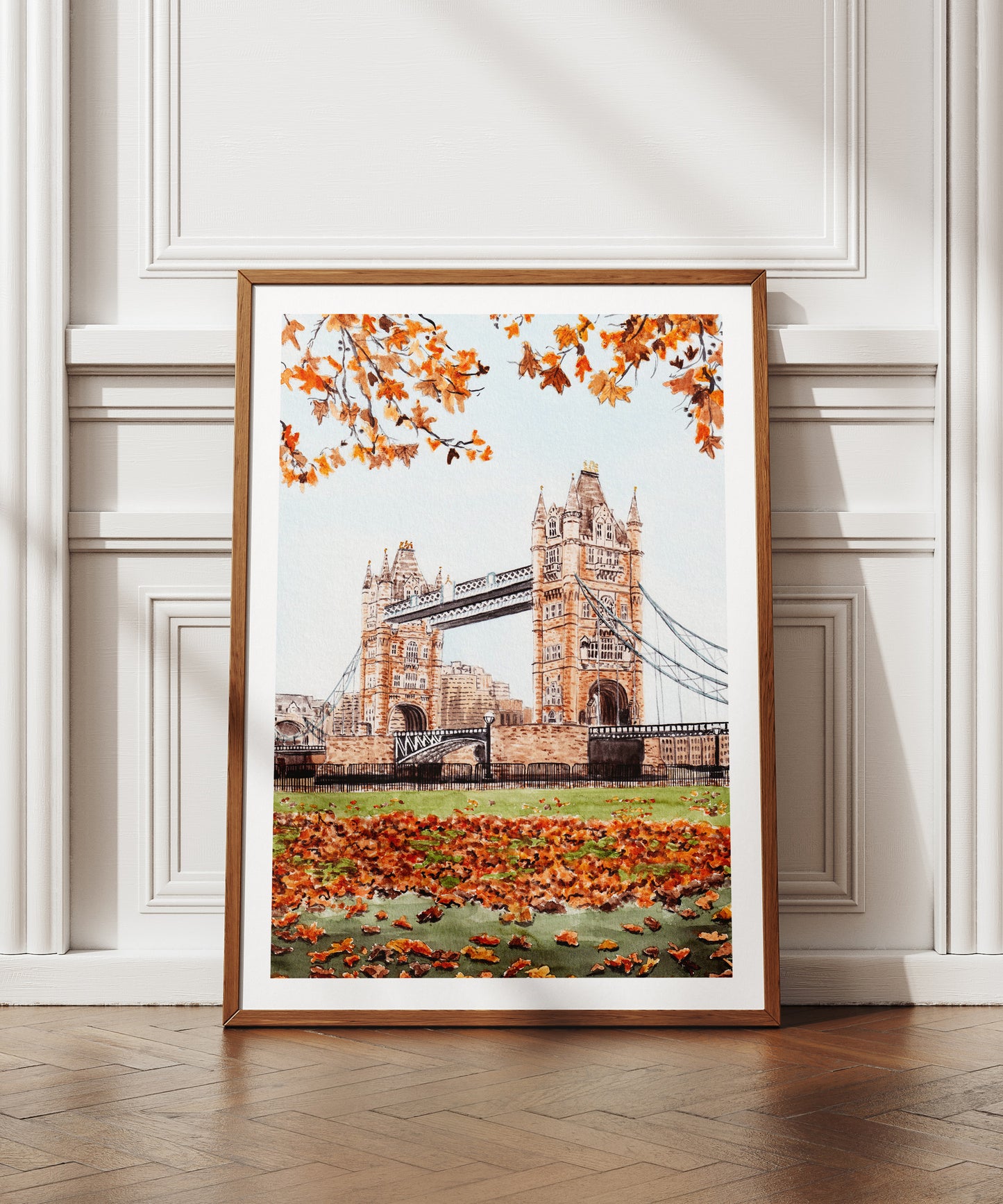 London Tower Bridge Watercolor Art - NorrskenArt