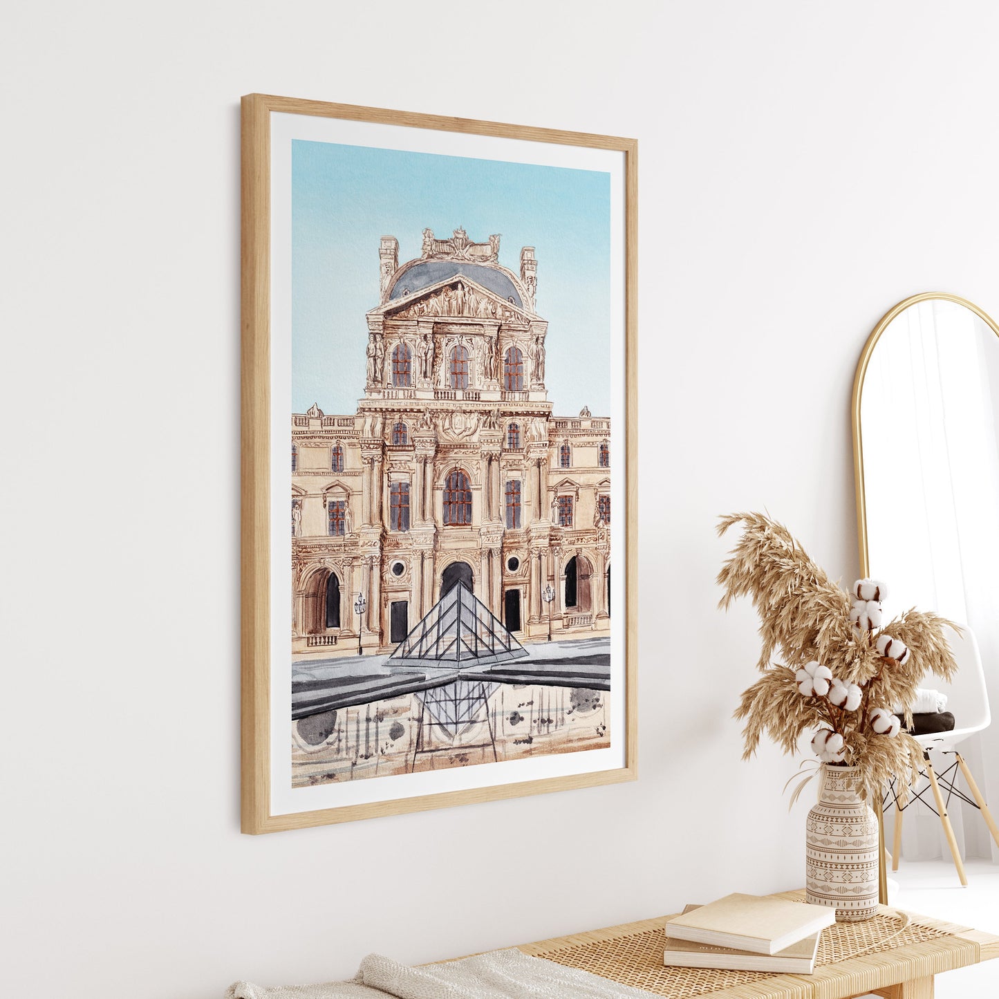 Louvre Museum Watercolor Wall Art