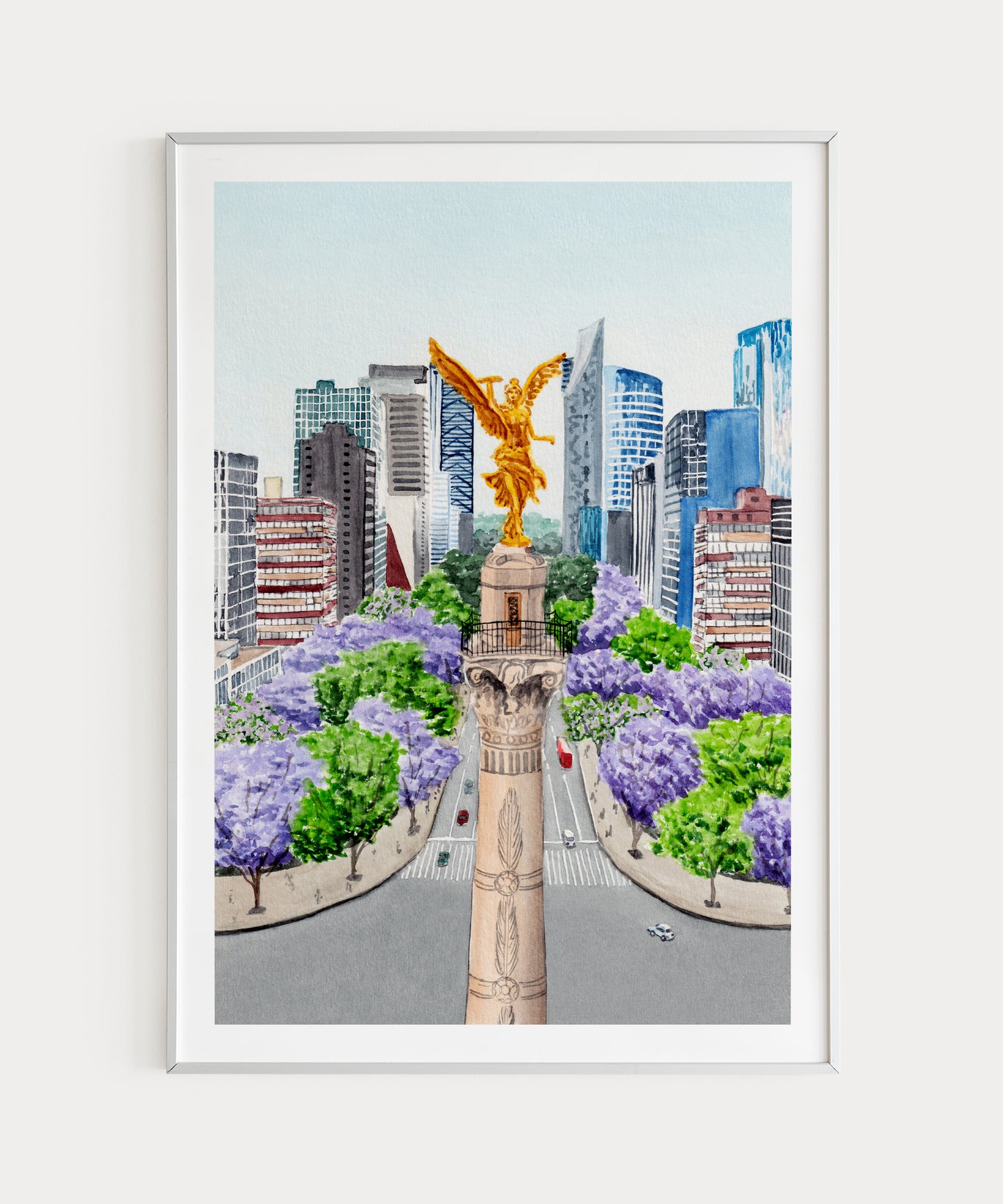Mexico City watercolor wall art - NorrskenArt