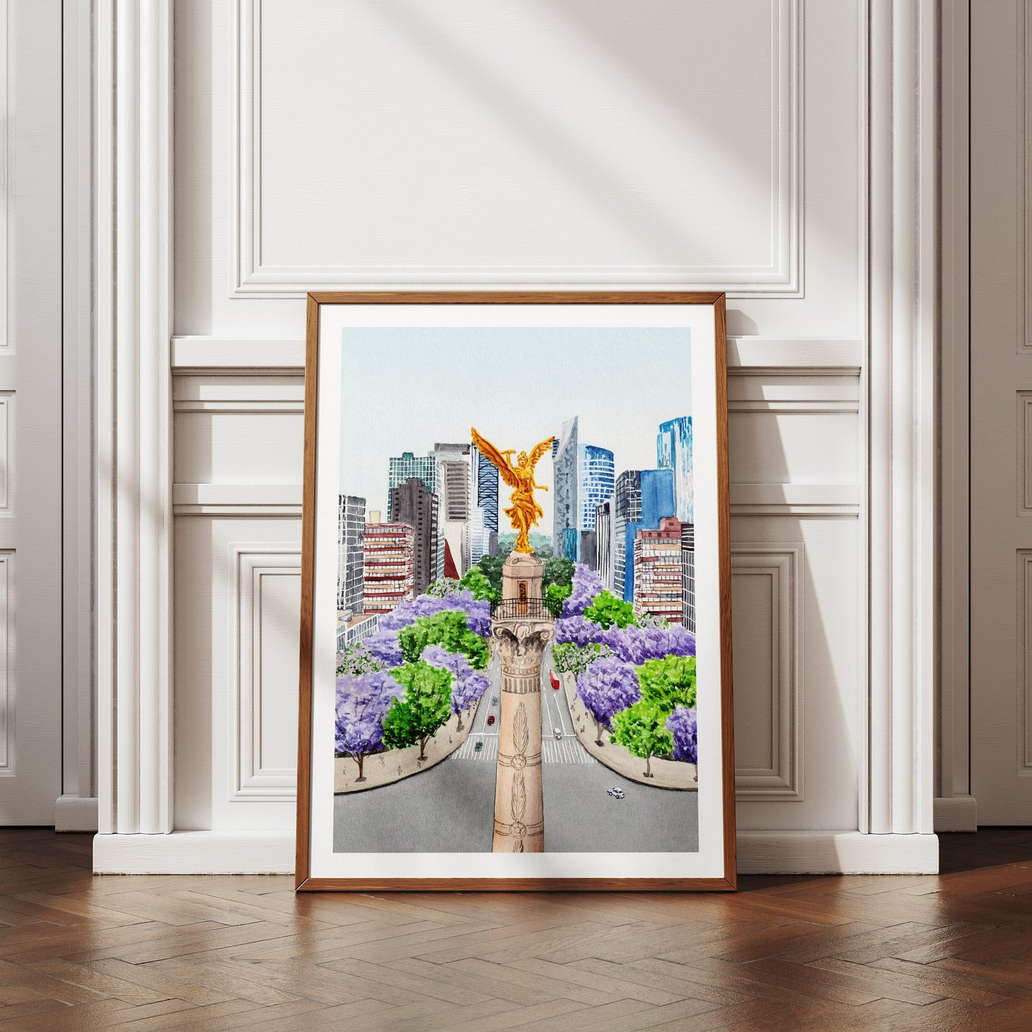 Mexico city watercolor art - NorrskenArt