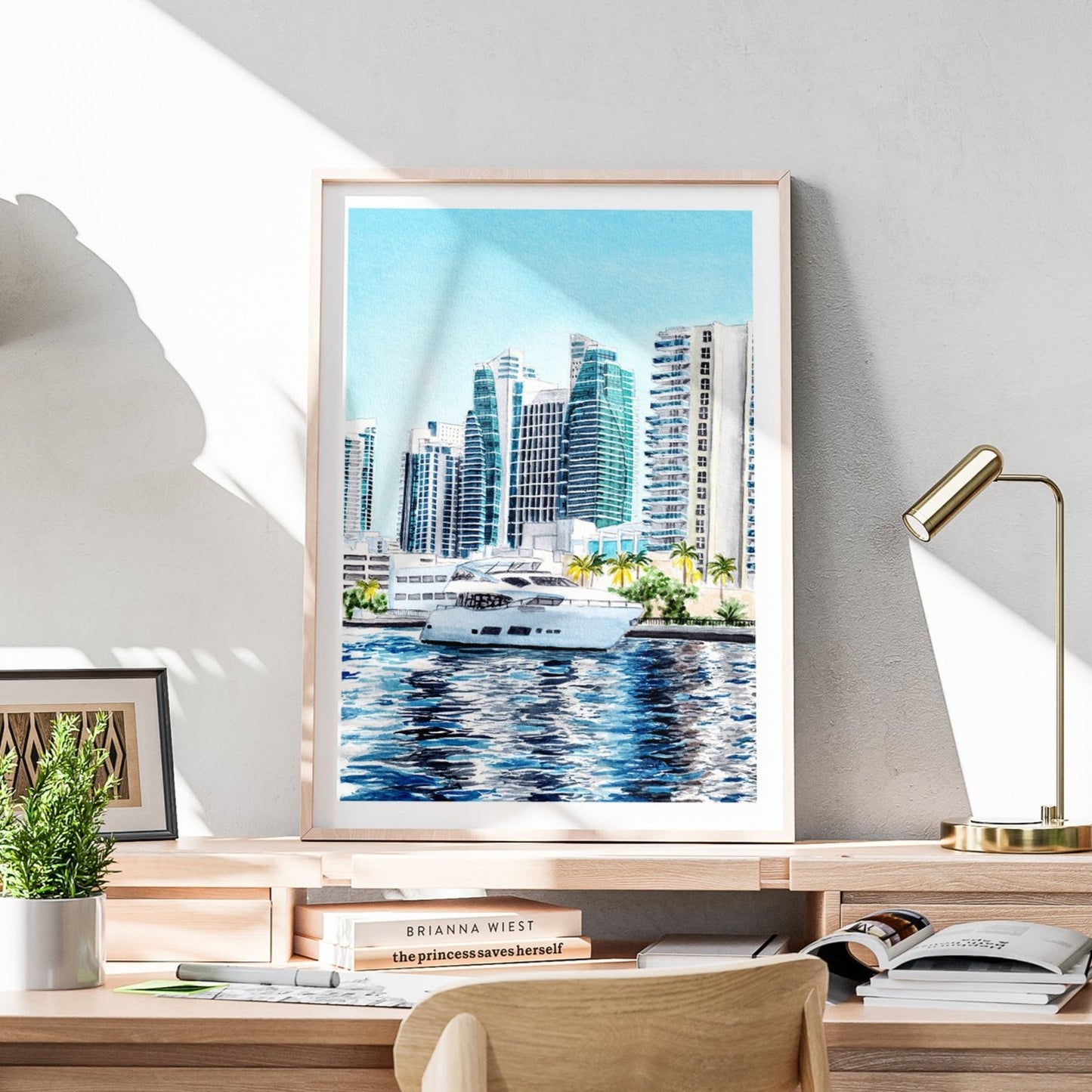 Miami, Florida Cityscape – Watercolor Art Print - NorrskenArt