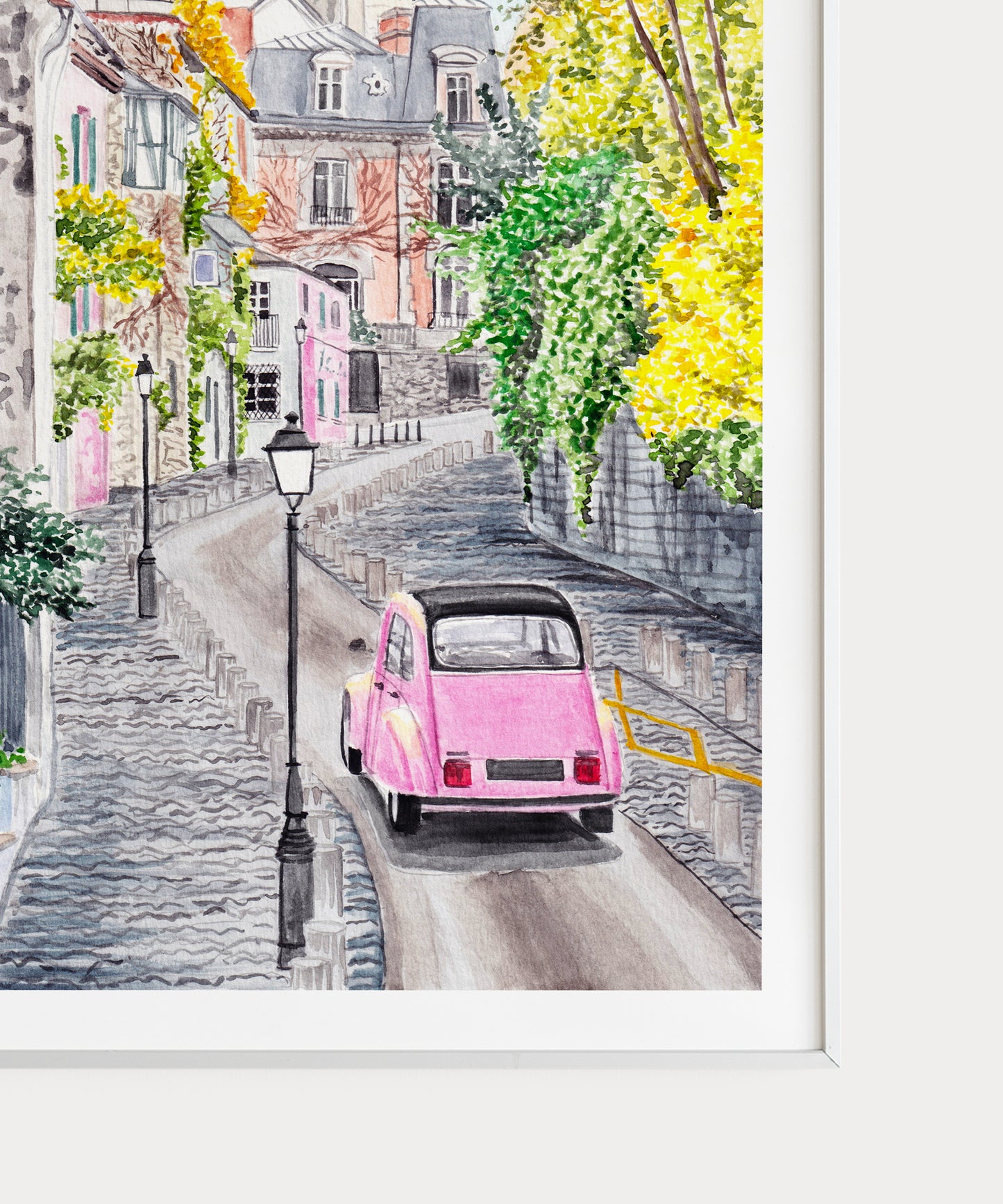 Montmartre Paris Cityscape - Watercolor Art Print - NorrskenArt
