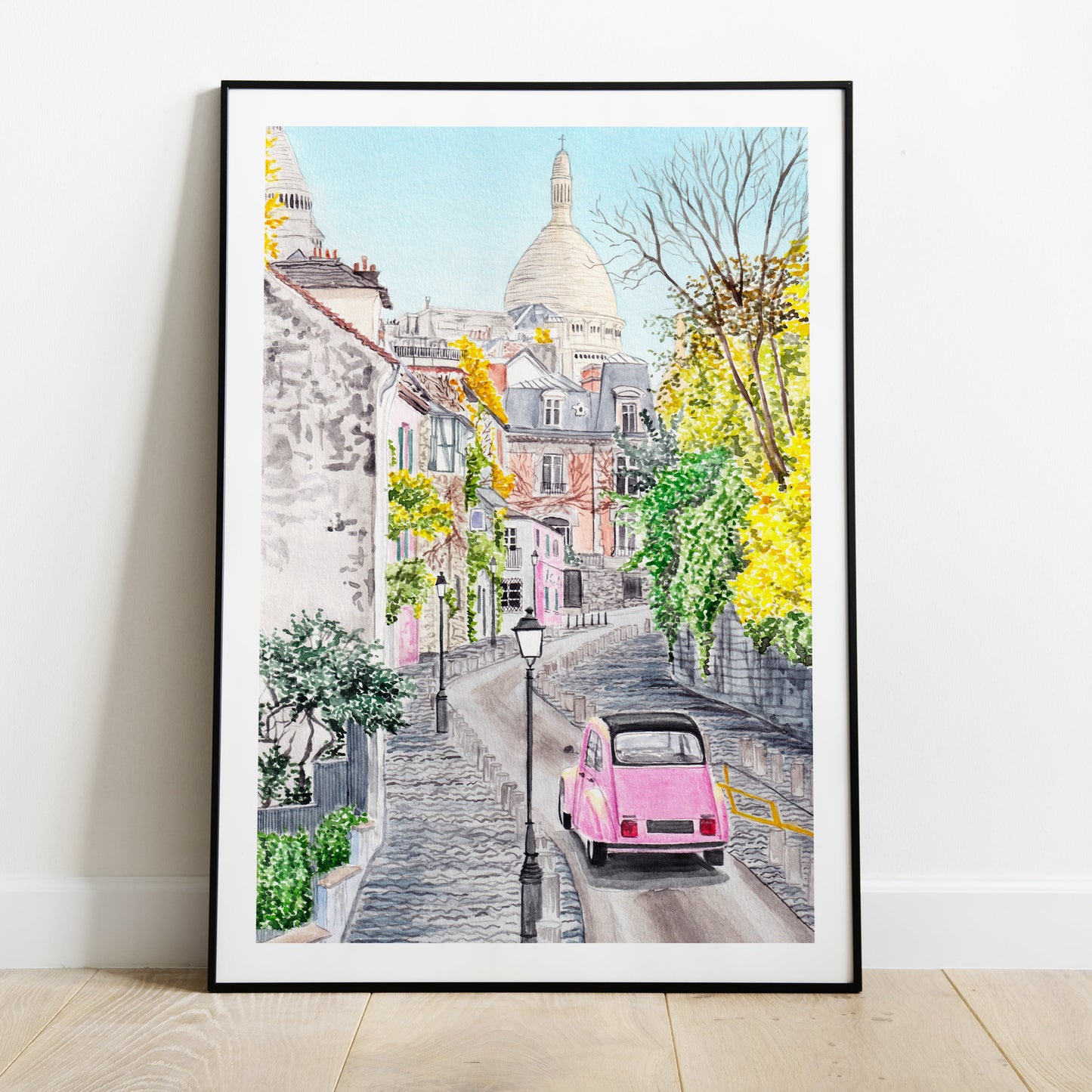 Montmartre Paris Cityscape - Watercolor Art Print - NorrskenArt