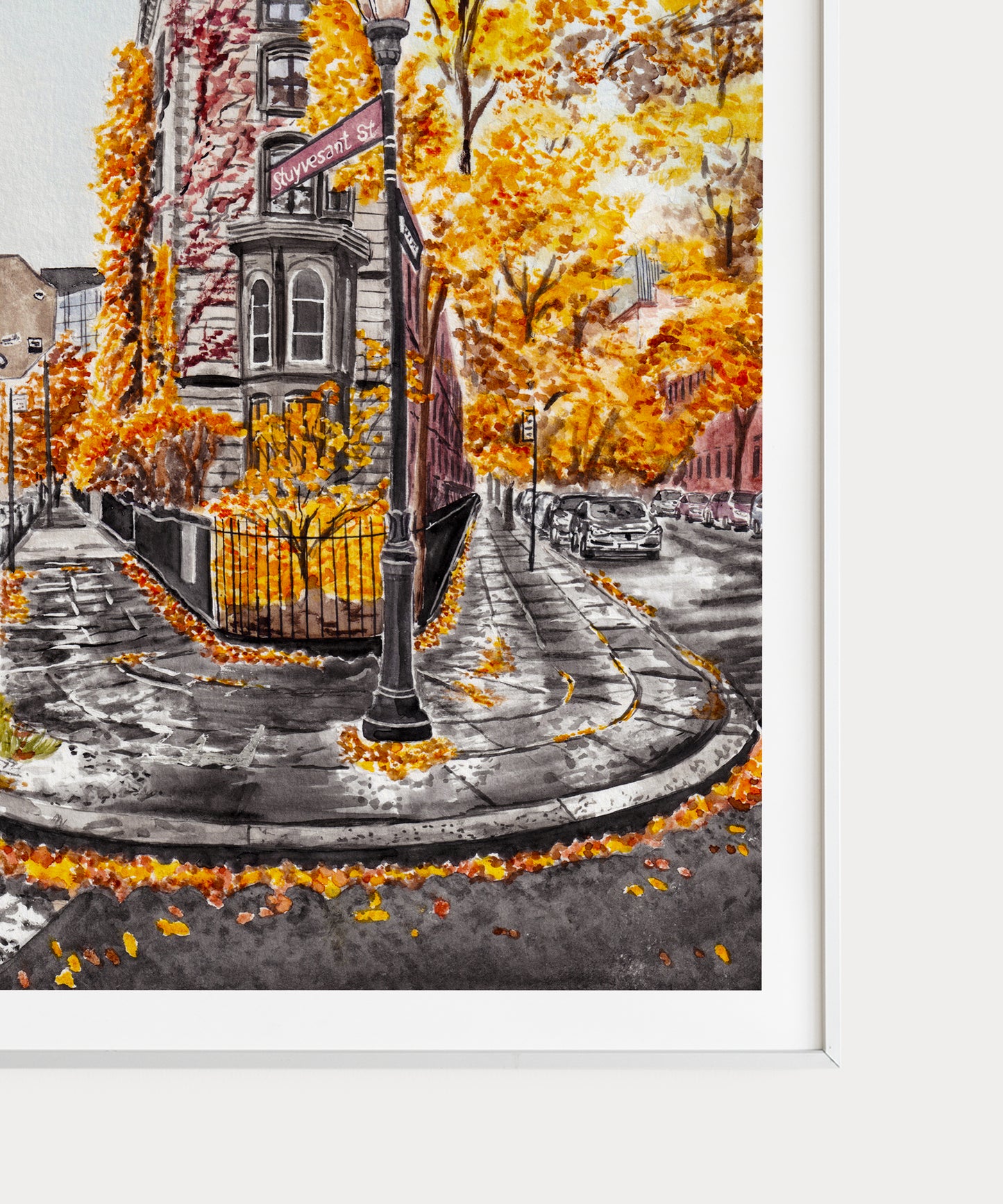 New York East Village Watercolor Painting - NorrskenArt