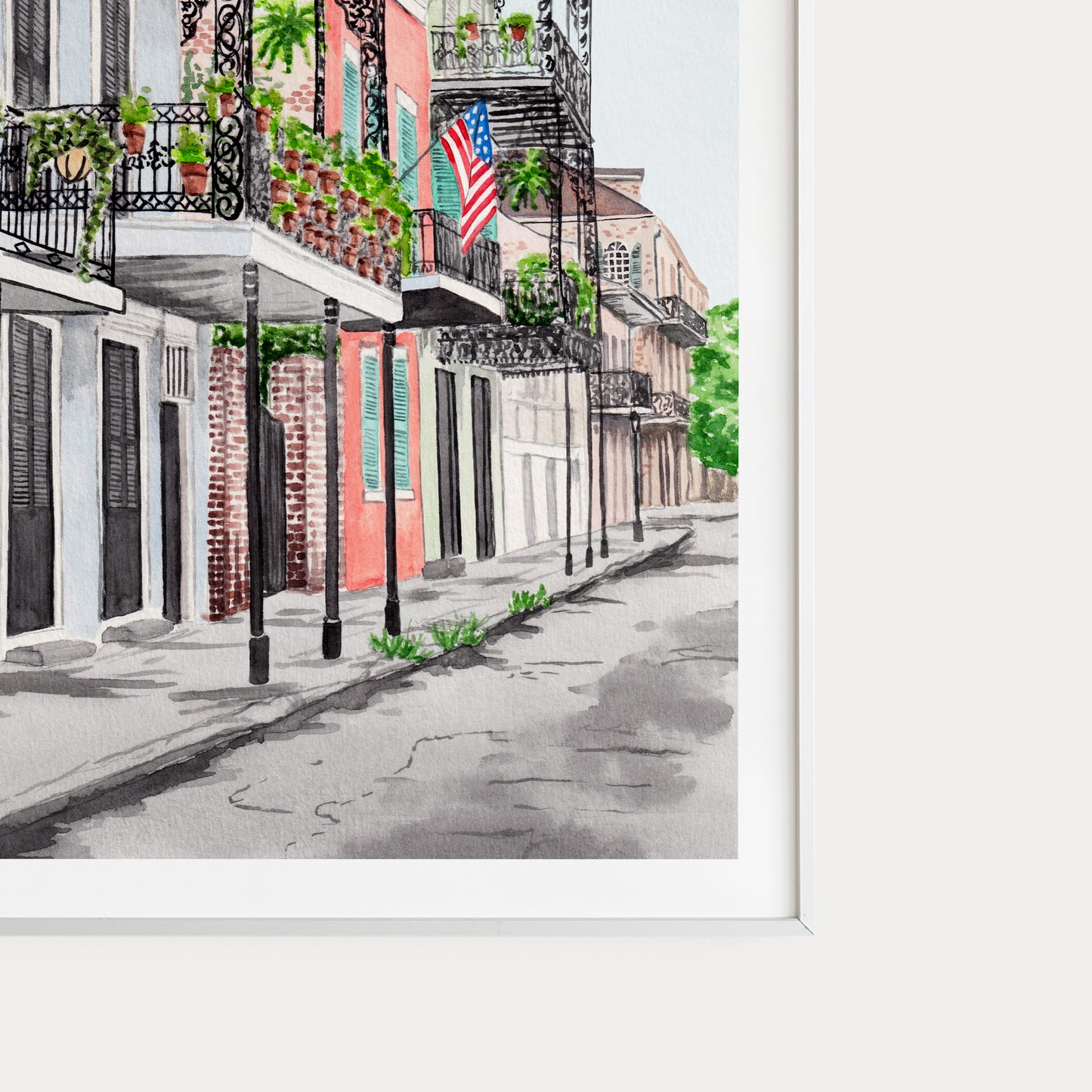 New Orleans Watercolor Wall Art, Louisiana Decor, French Quarter Art Print, New Orleans Cityscape, Travel Gift