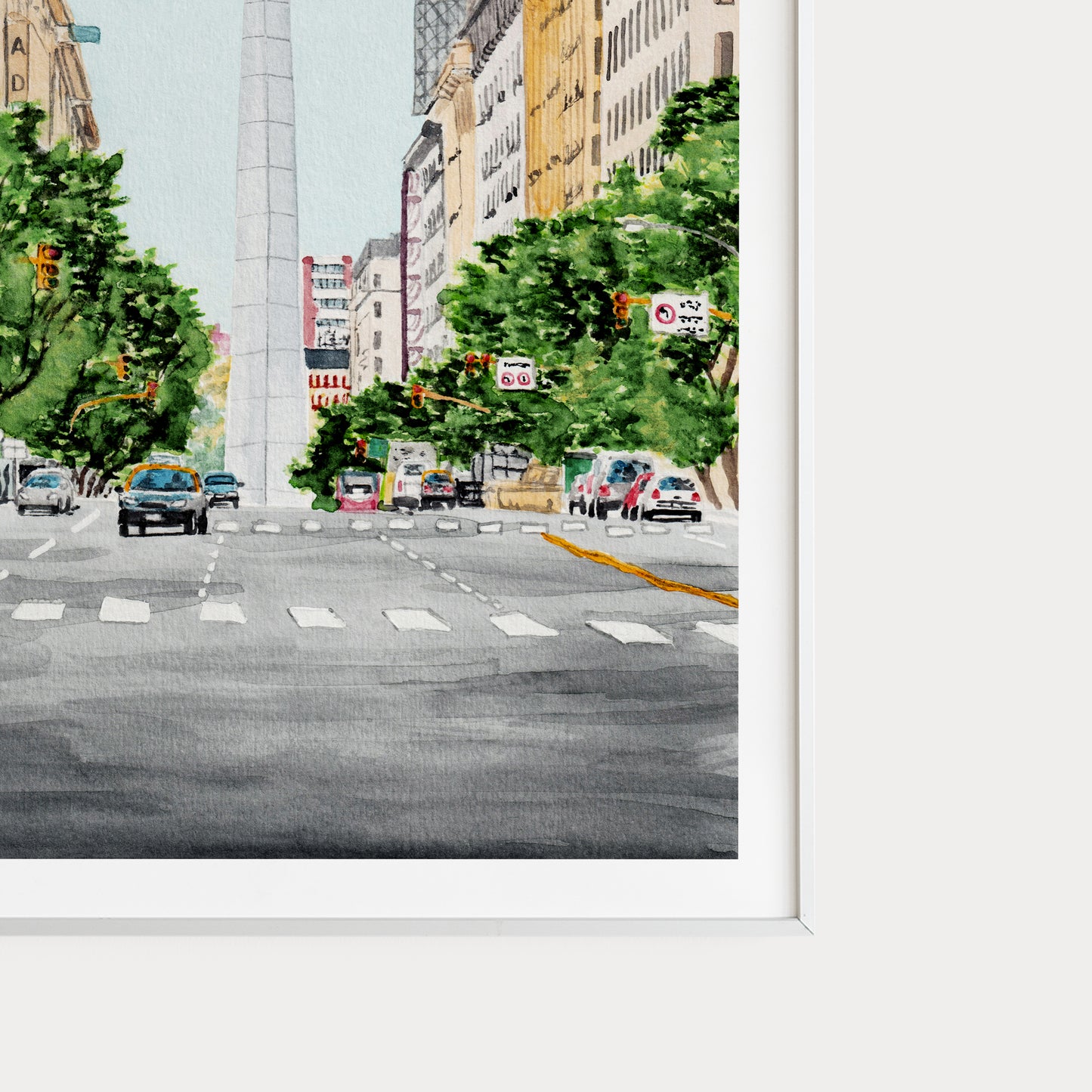 Obelisco Buenos Aires Watercolor Wall Art, Argentina Decor, Buenos Aires Cityscape, Buenos Aires Painting, Travel Gift