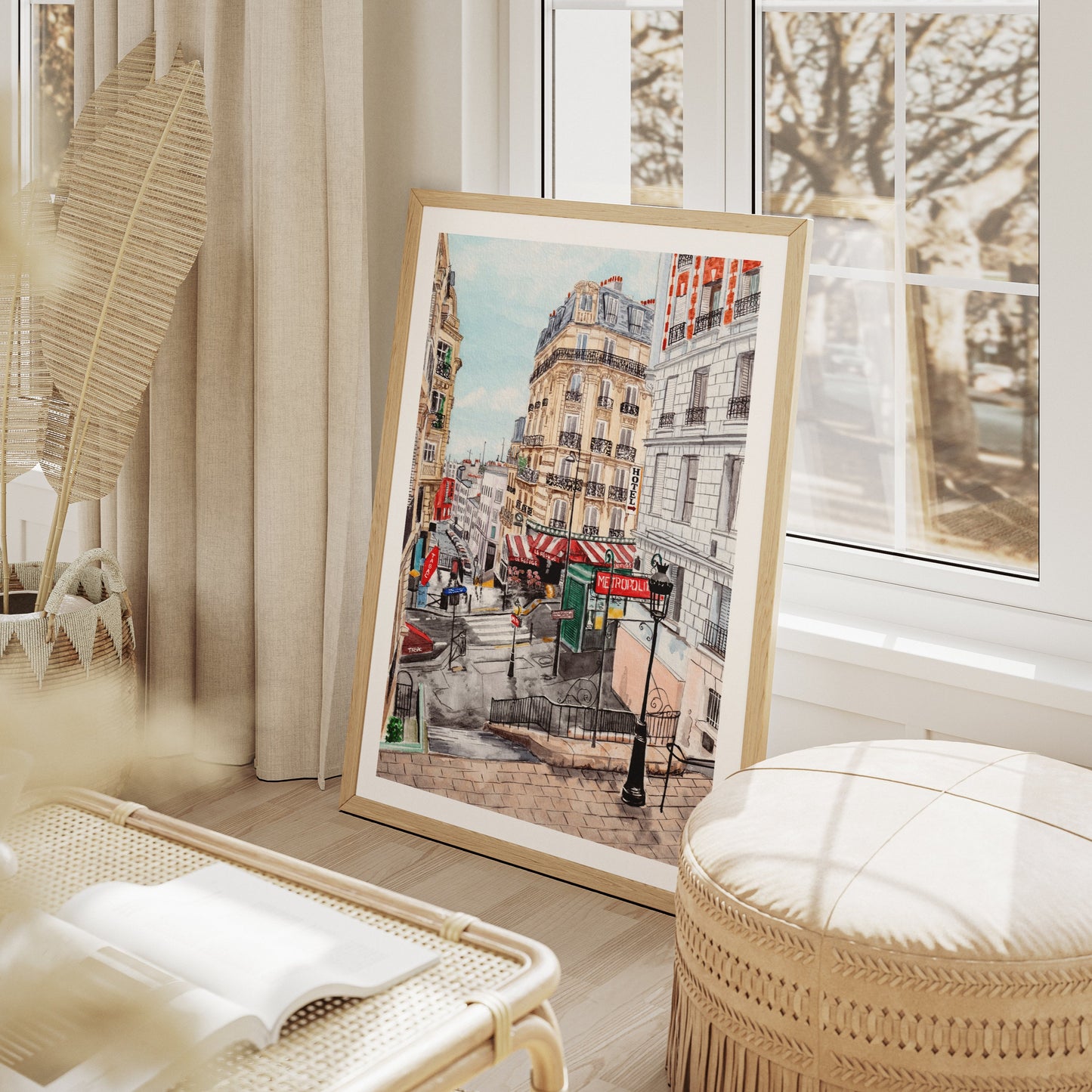 Paris Montmartre Watercolor Cityscape - NorrskenArt