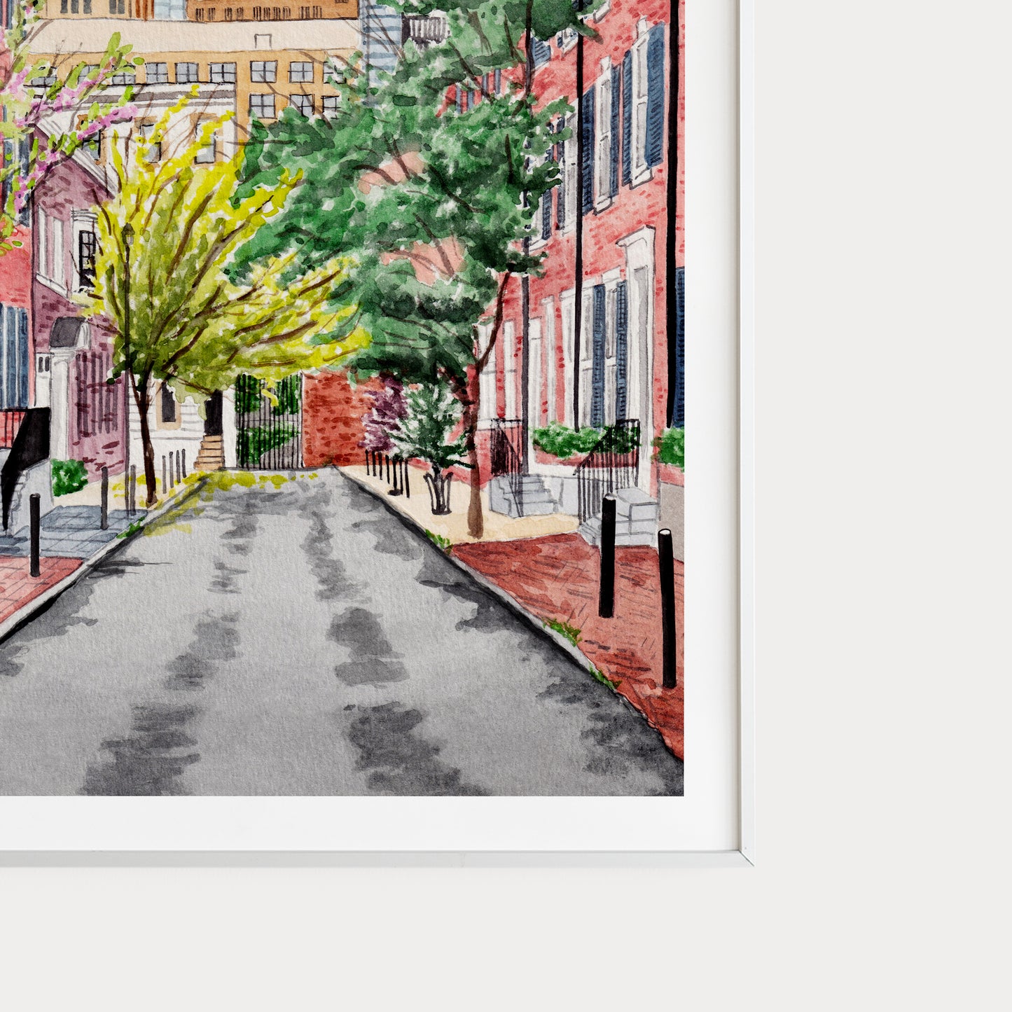 Philadelphia Cityscape – Watercolor Art Print - NorrskenArt