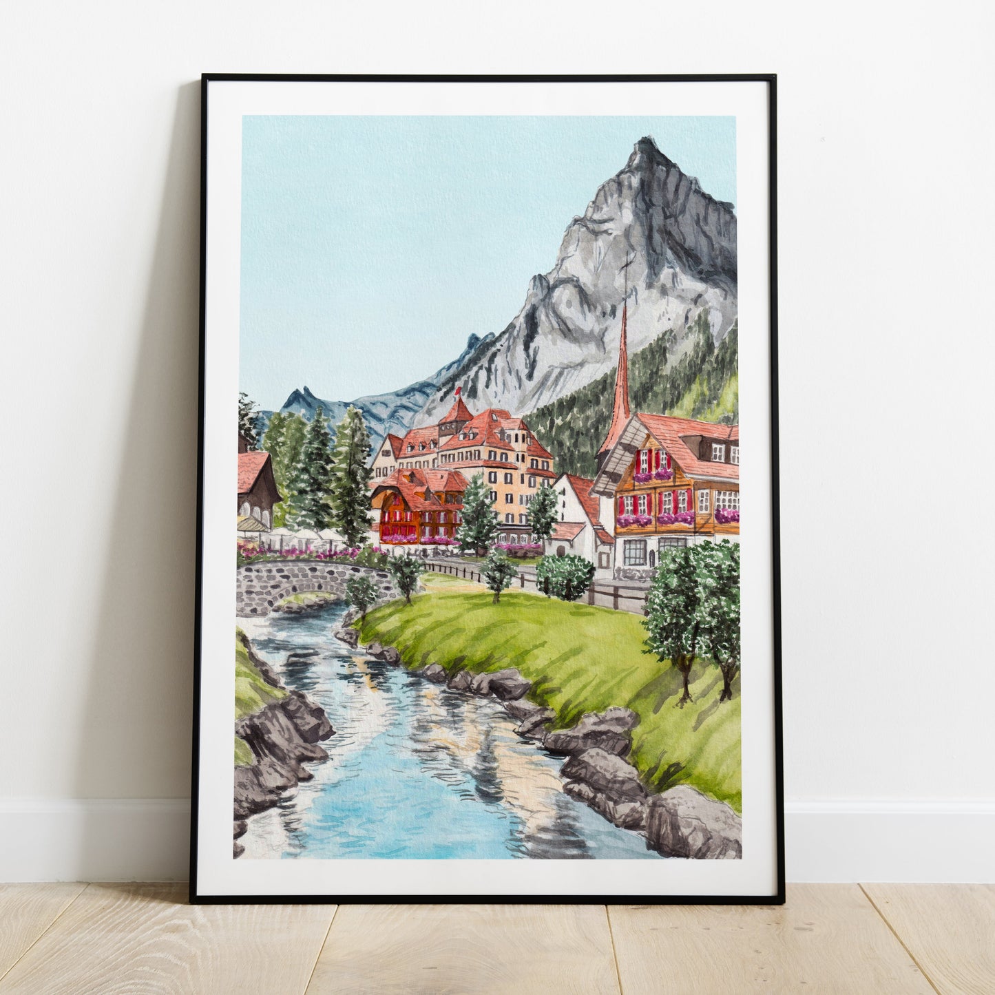Pintura de pared Kandersteg Suiza
