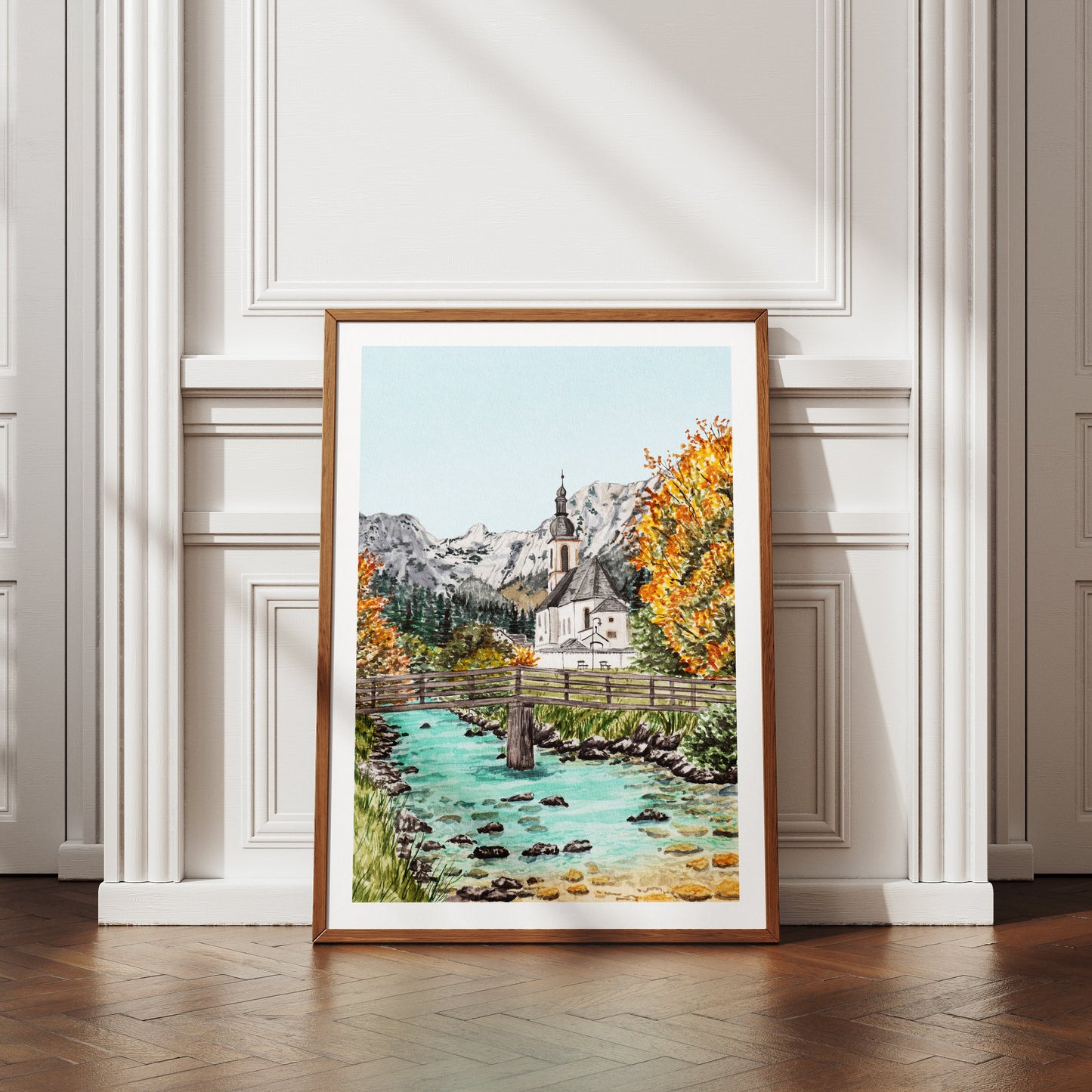 Ramsau watercolor wall art