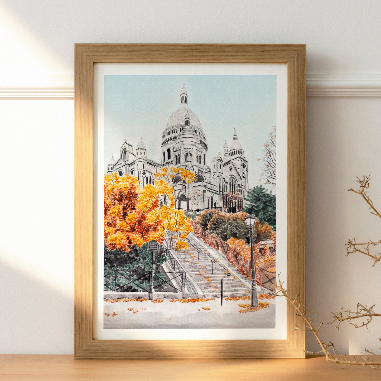 Sacré coeur watercolor art print - NorrskenArt