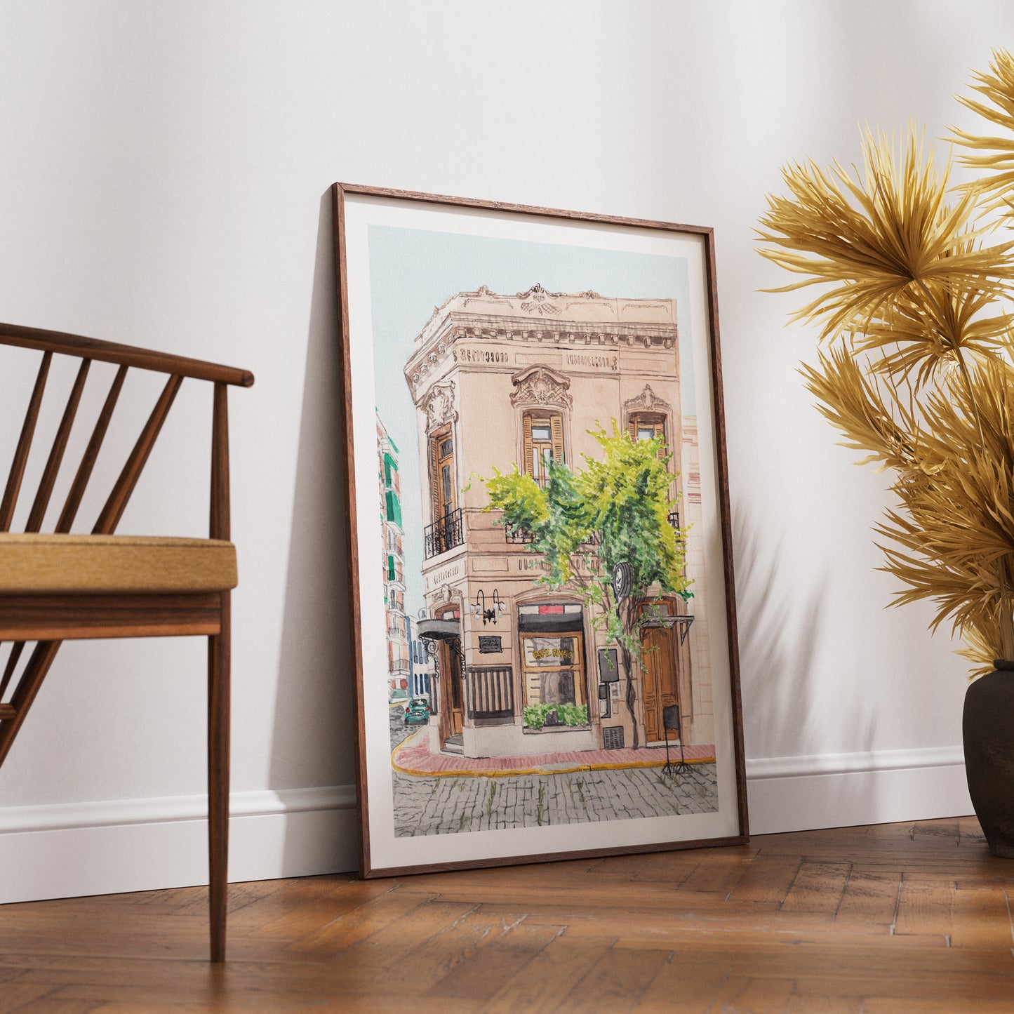 San Telmo Buenos Aires Watercolor Wall Art, Argentina Decor, San Telmo Painting, Buenos Aires Cityscape, San Telmo Urban Art