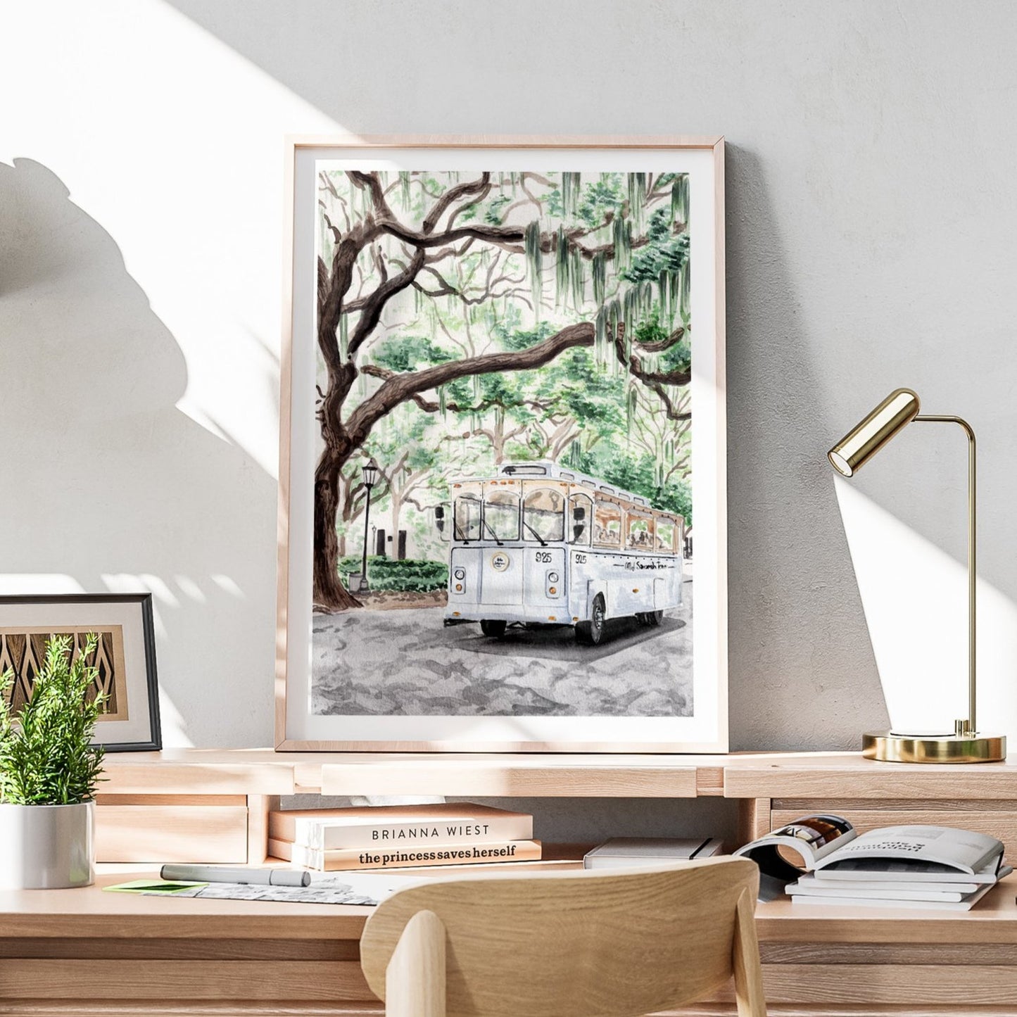 Savannah, Georgia Cityscape - Watercolor Art Print - NorrskenArt