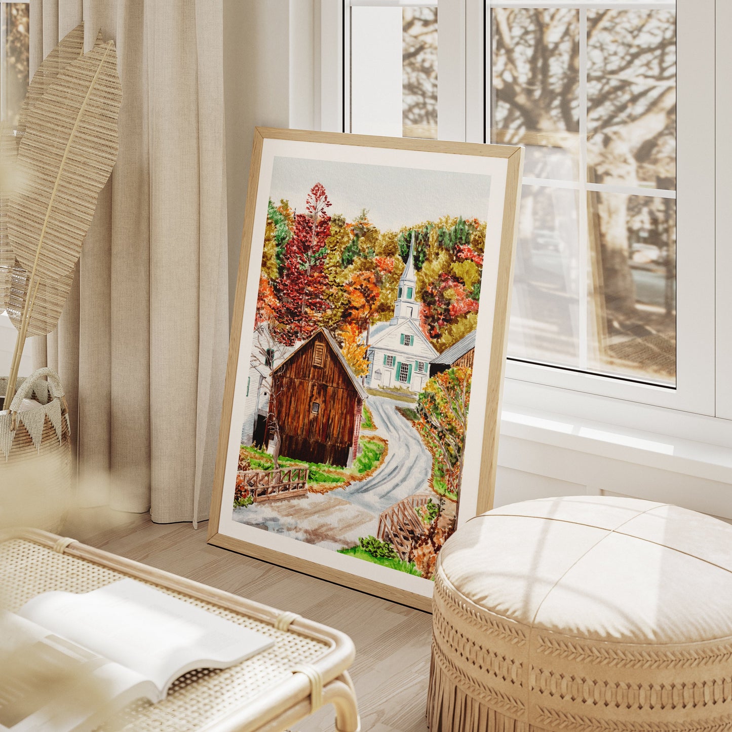 Stowe Vermont watercolor art